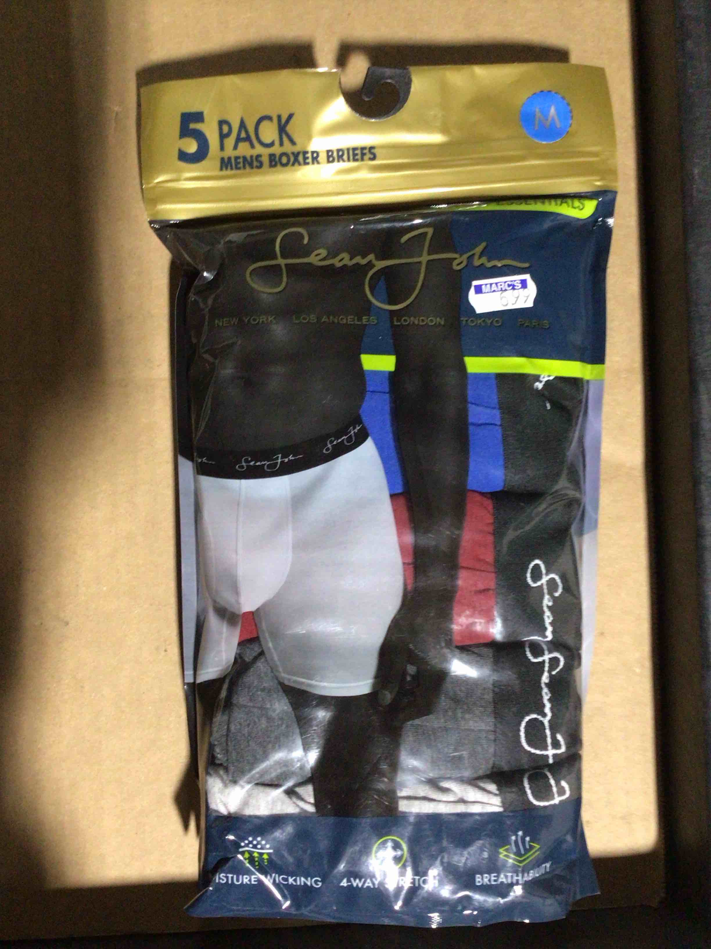 Seam John 5 Pack Men’s Boxer Briefs 