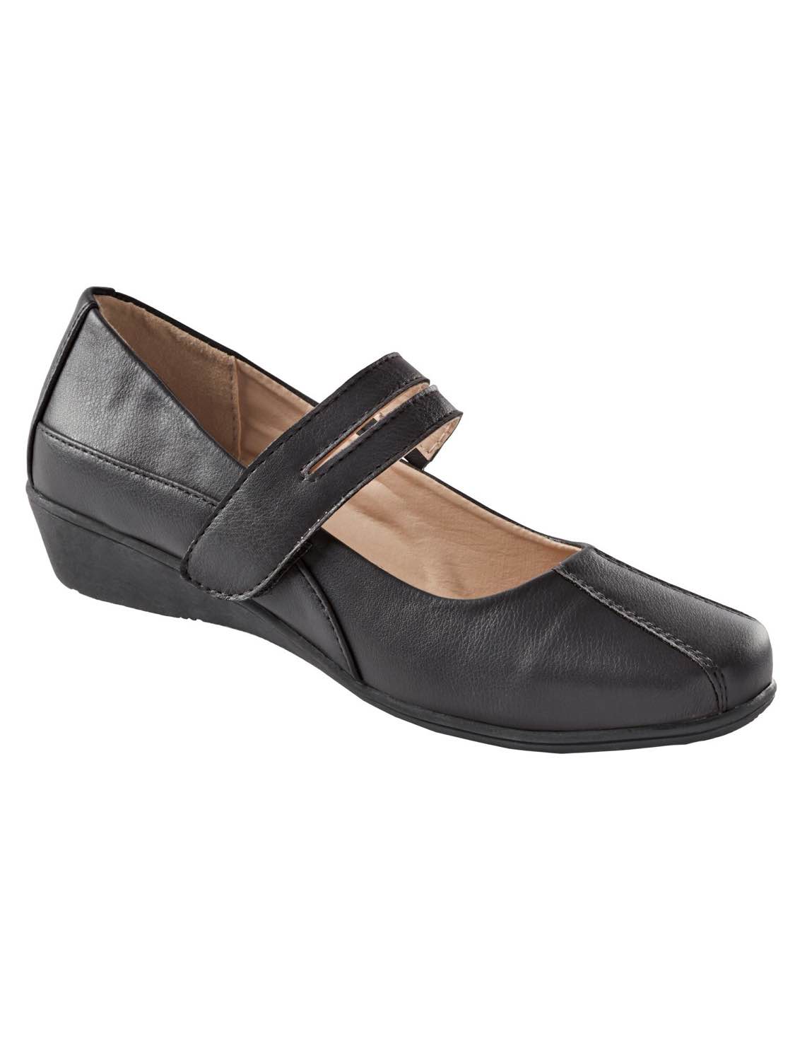 Haband Women’s Mary Jane Black Shoes With Mini Wedge Size 8.5 M