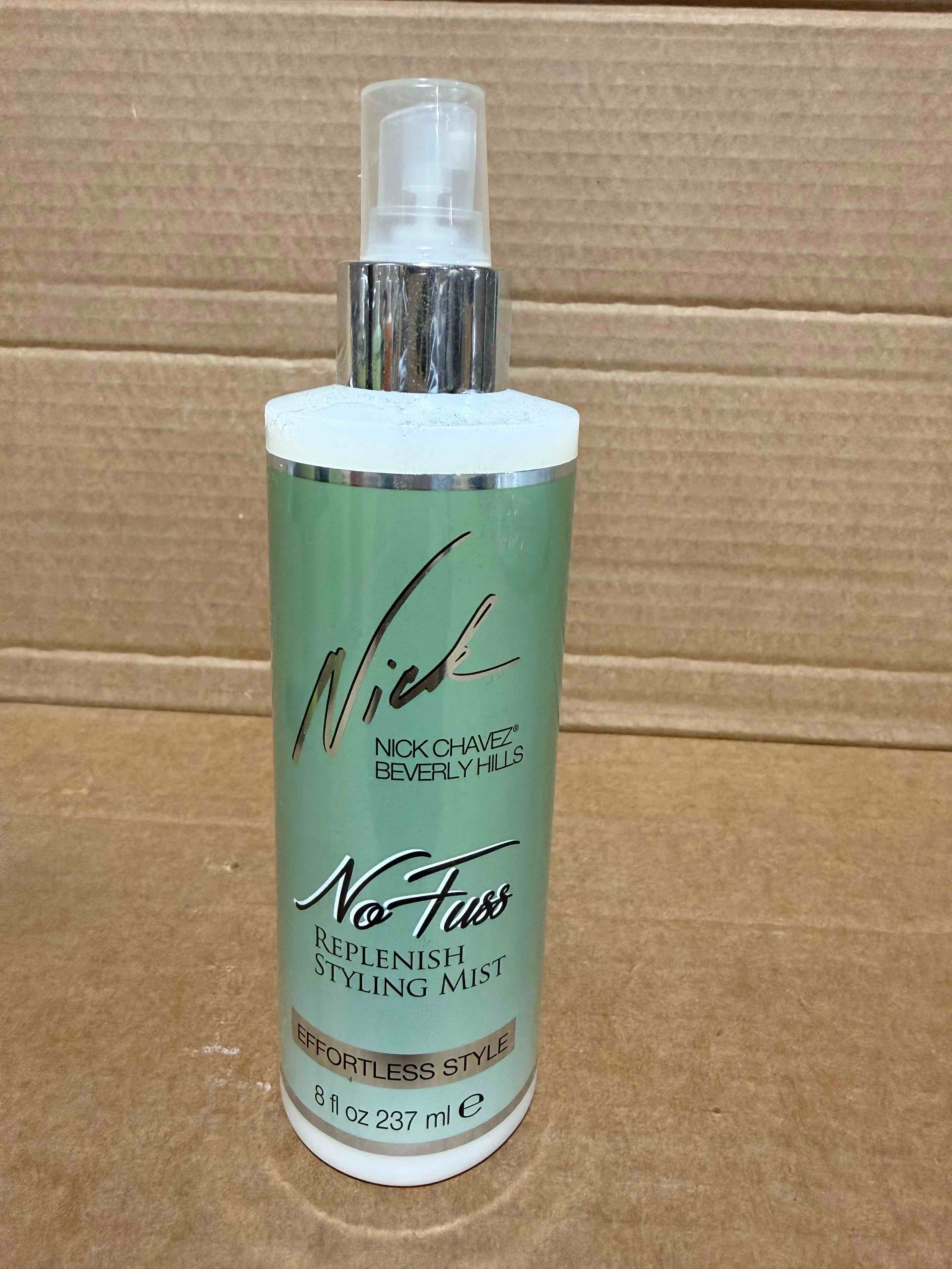 Condition photo showing Brand New for 8 oz Nick Chavez, no fuss replenishing styling mist effortless style