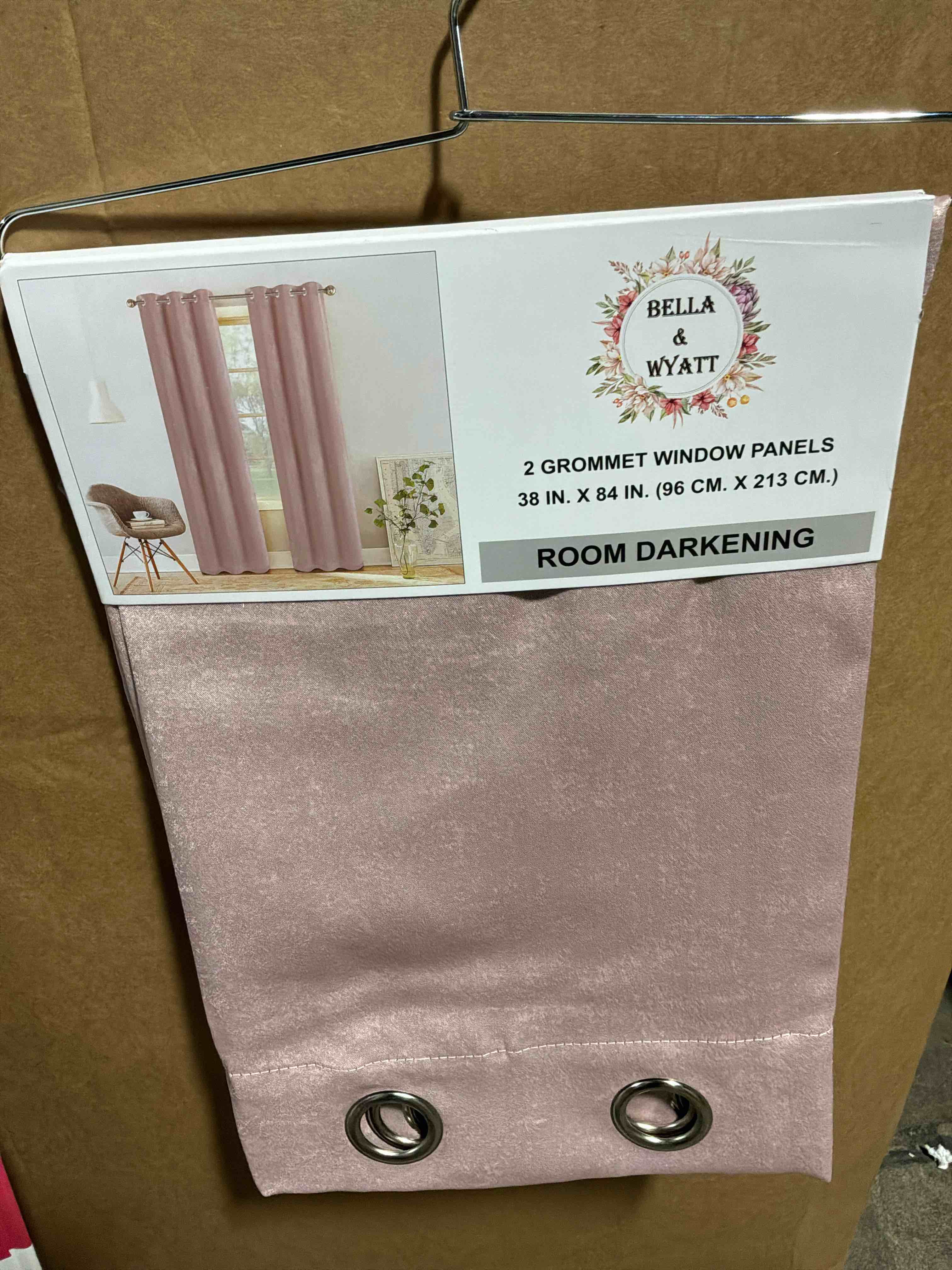 Condition photo showing New/Like New for Bella & Wyatt 2 Grommet Curtain Window Panels 38 in. x 84 in. ( 96 cm x 213 cm ) 