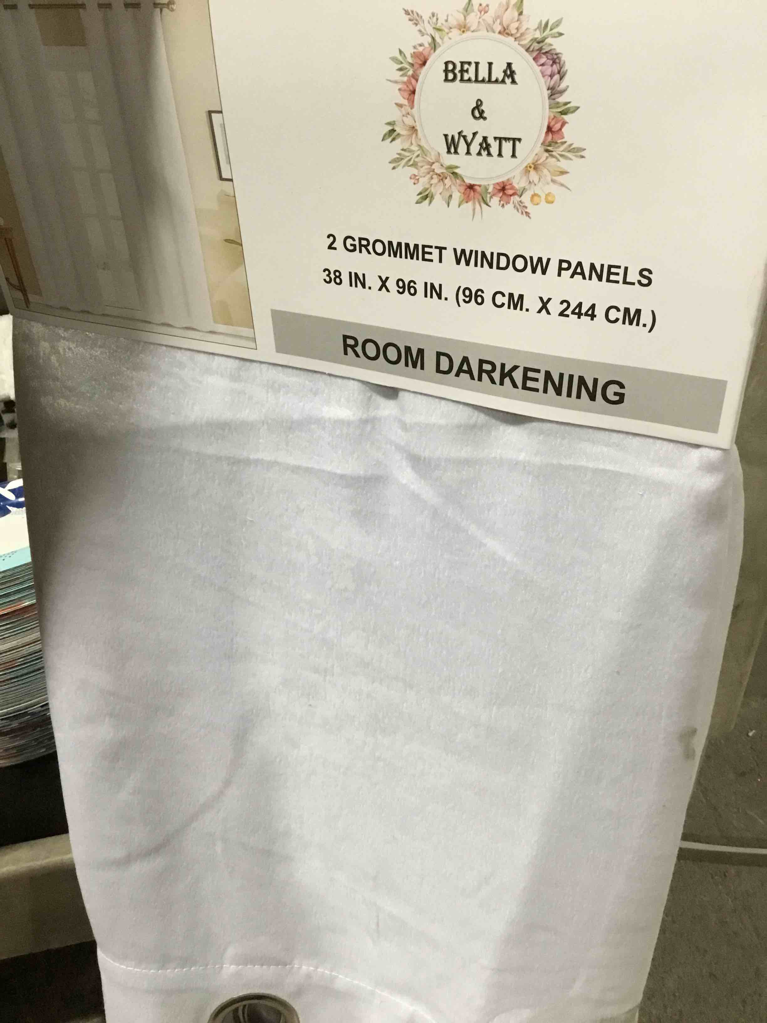 Condition photo showing Good Condition for Bella & Wyatt 2 Grommet Window Curtains Panels ( 96x244 cm )