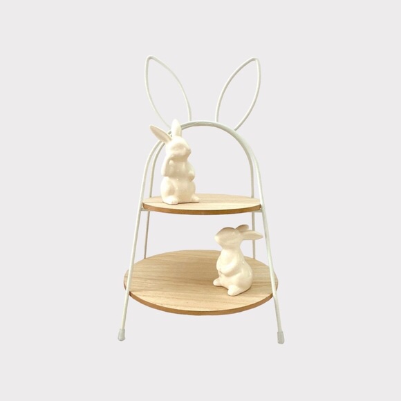 Target Bullseye Playground Easter Spring White Bunny Tiered Tray