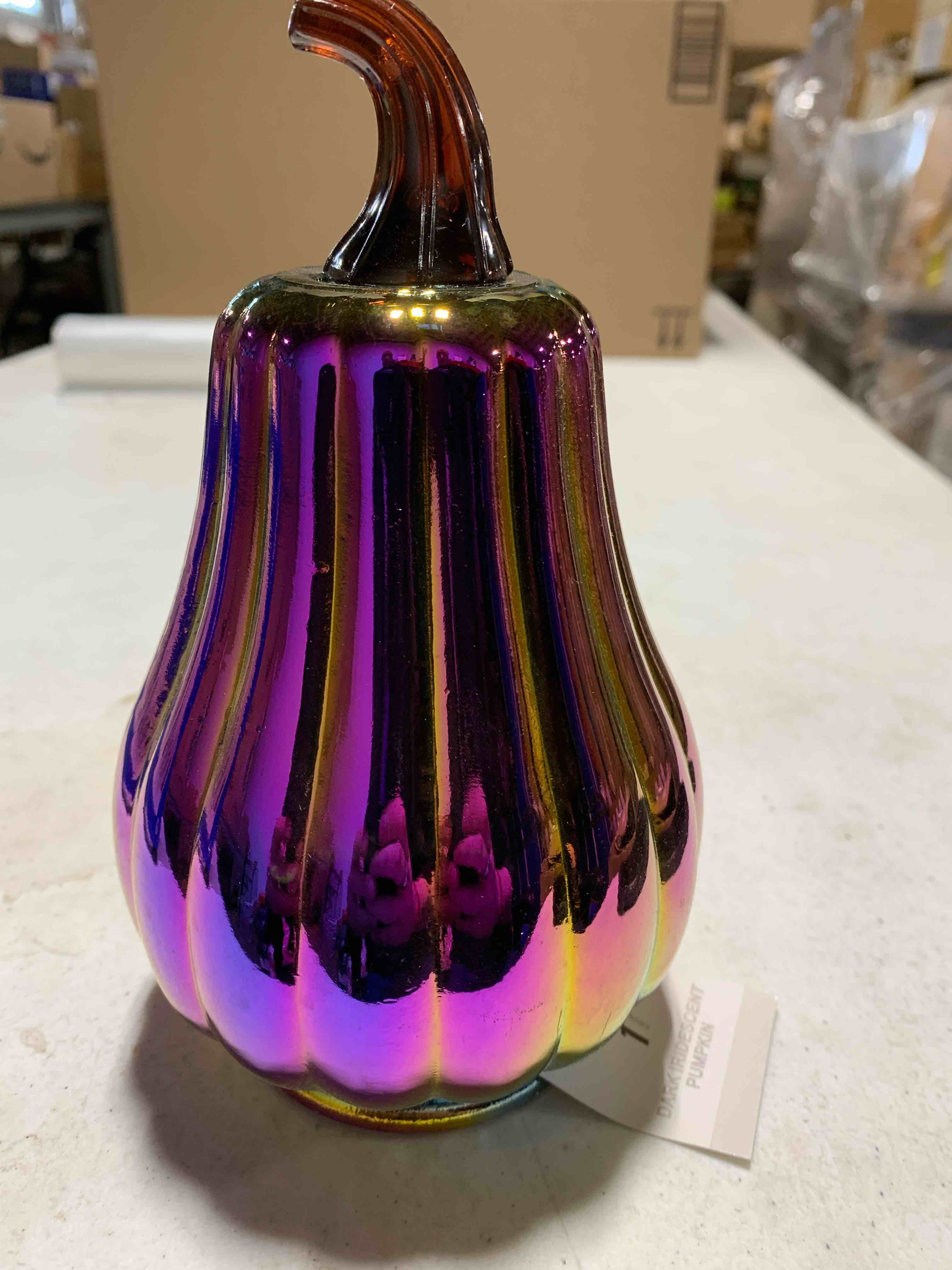 Condition photo showing New/Like New for Dark Iridescent Tall Halloween Pumpkin Figurines - Bullseye s Playground™