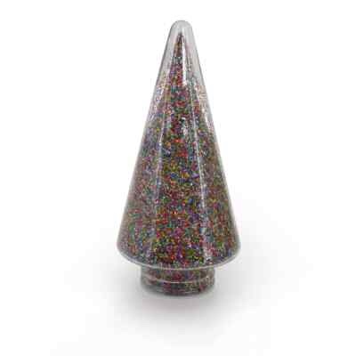 Target Bullseye Glitter-Filled Glass Tree 
