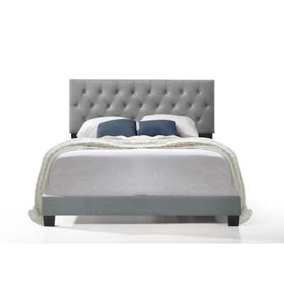 BRAND NEW COMPLETE Belle Isle Furniture Royale Tufted Bed with USB Power Connection Full/Gray