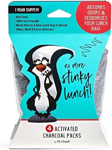 Fit + Fresh - Activated charcoal pack - thermo bag - gray (pack of 4)