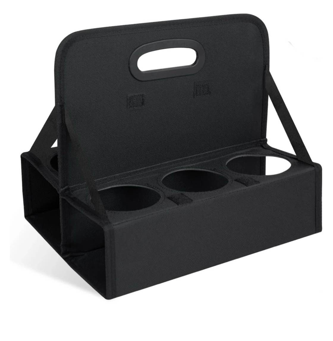 Outdoor Sport - MSR4518 Reusable Cup Carrier | Holds 6 Cups or Cans | Sturdy Frame & Solid Base | Folds Flat Black 