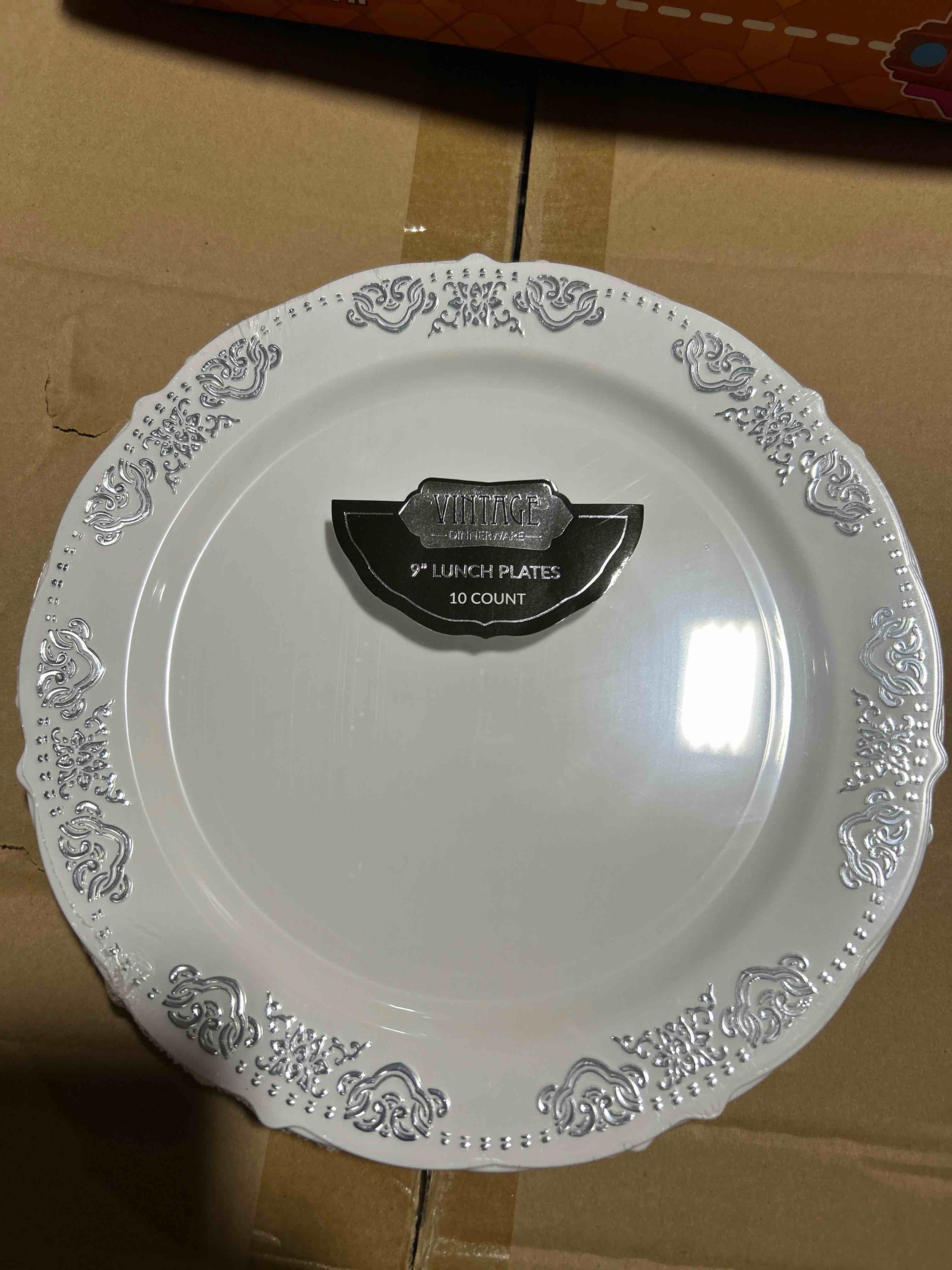 10. Count 9 inch plastic lunch plate.