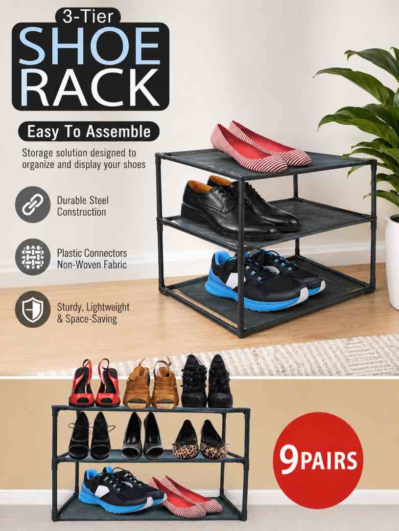 3 tier shoe rack