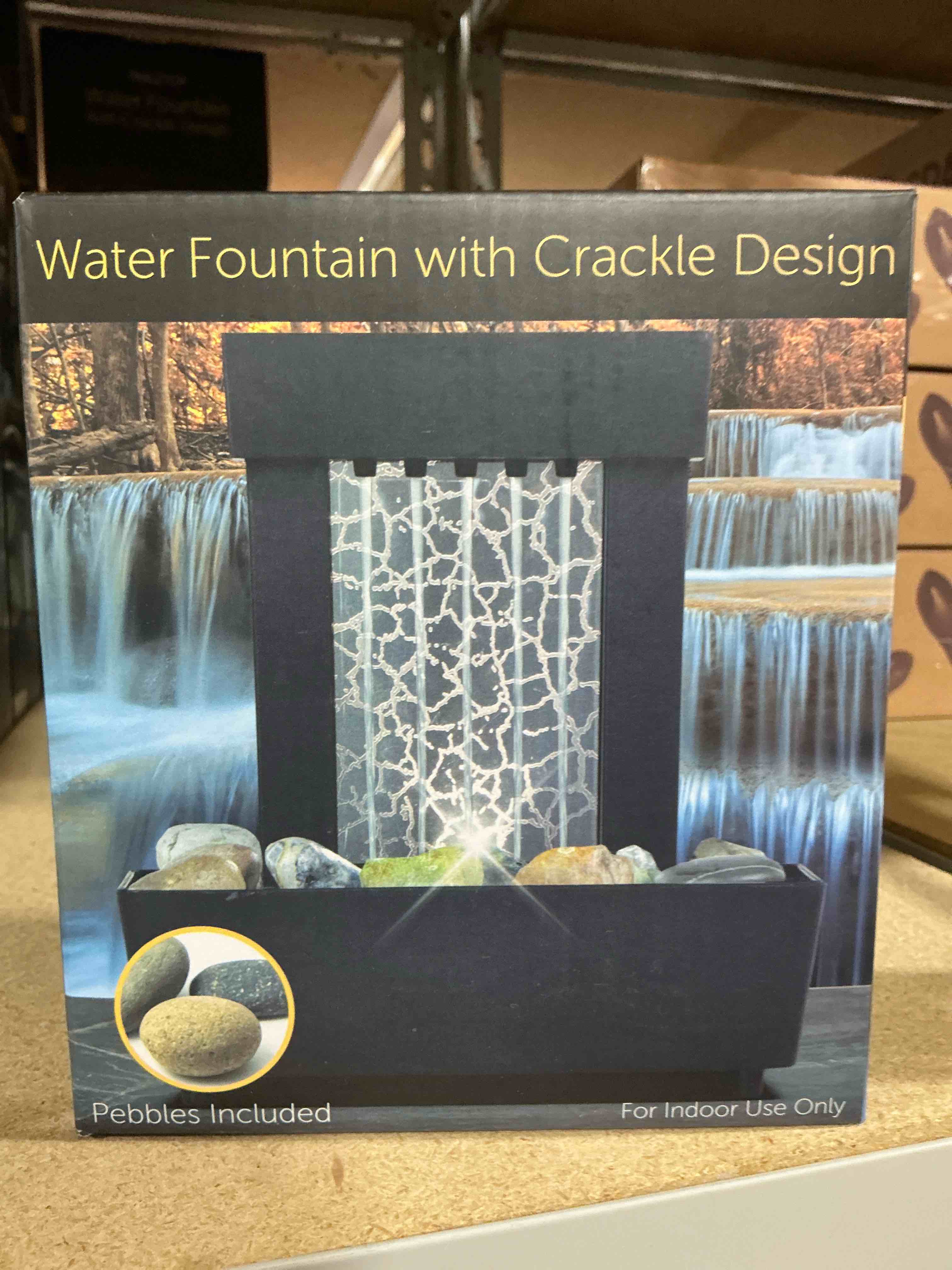 Battery-Operated Water Fountain with Crackle Design Stones Included 