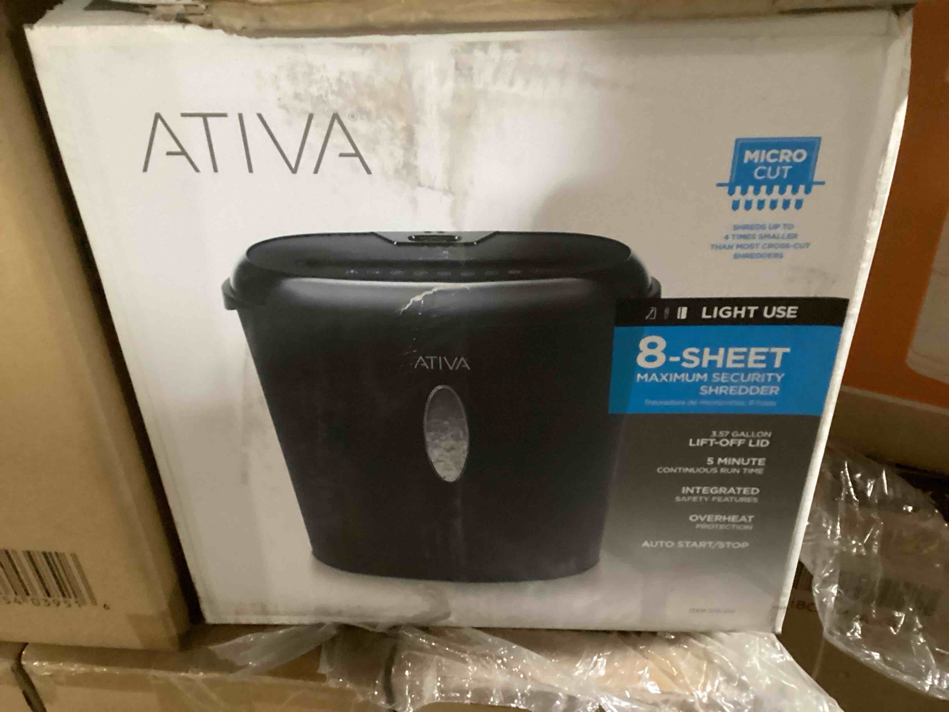 Condition photo showing Brand New for Ativa(R) 8-Sheet Micro-Cut Shredder, ODM81B