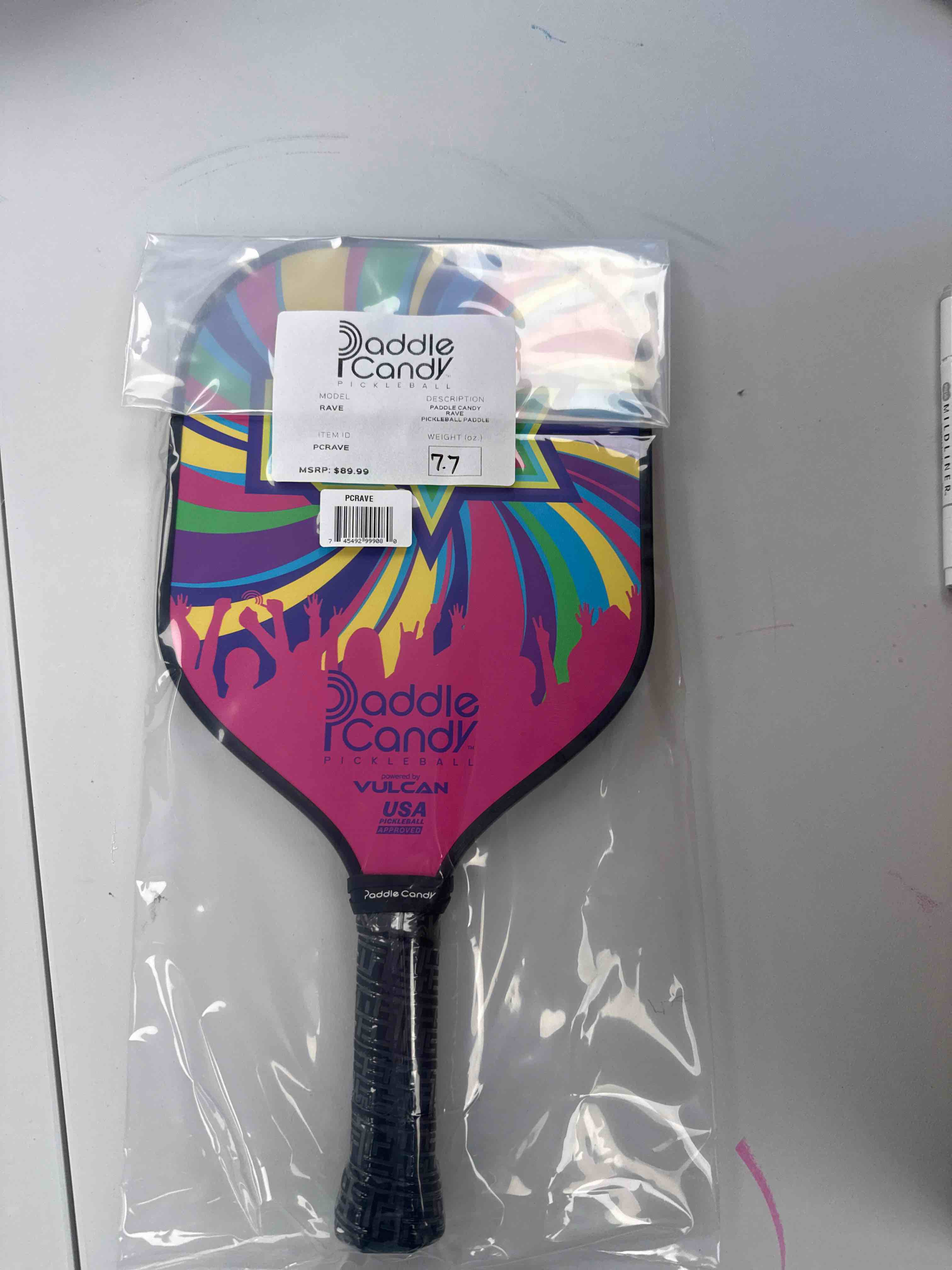 Condition photo showing New/Like New for vulcan | paddle candy freakshow pickleball paddle | hybrid performance | polypropylene core - carbon fiber surface | usap approved | multiple colors