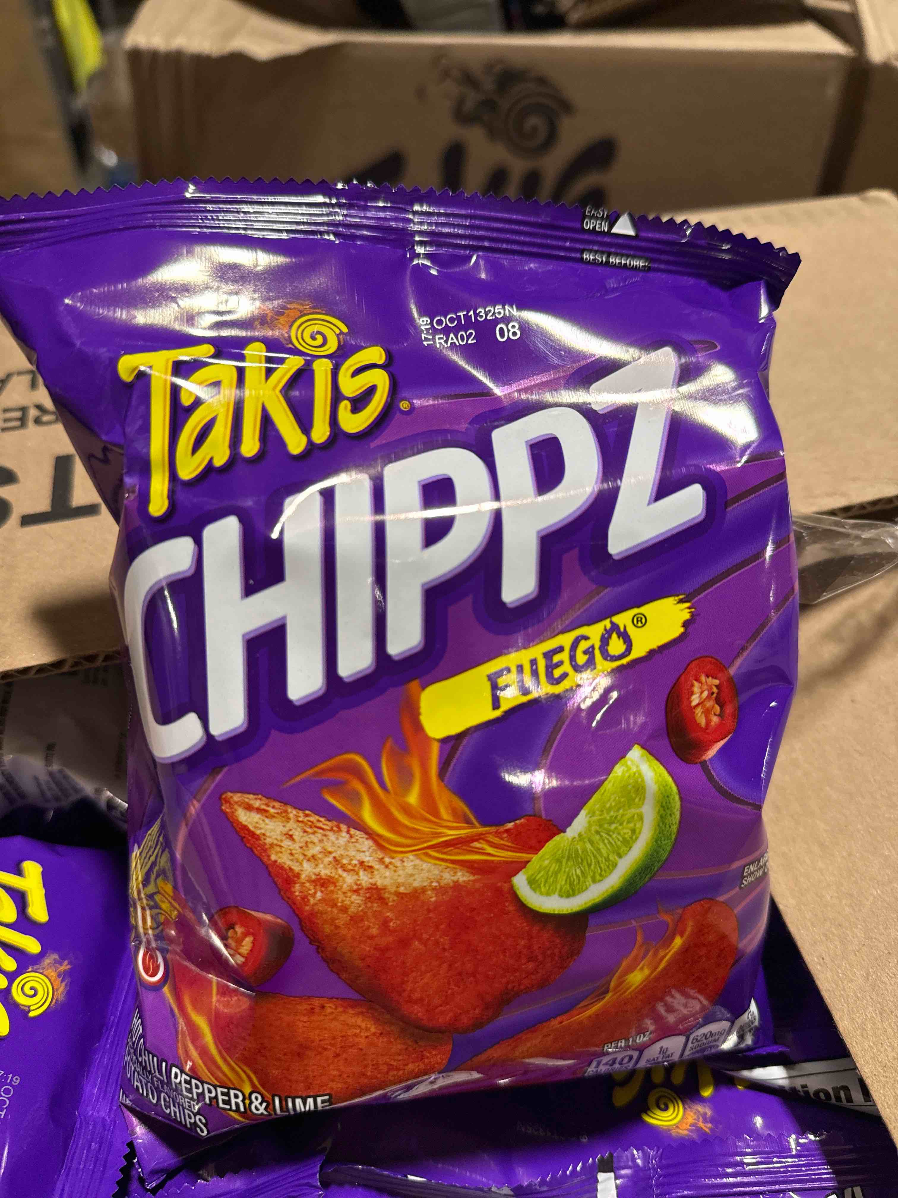 Condition photo showing Brand New for 20 bags of takis, barcel takis fuego, 2.5 ounce