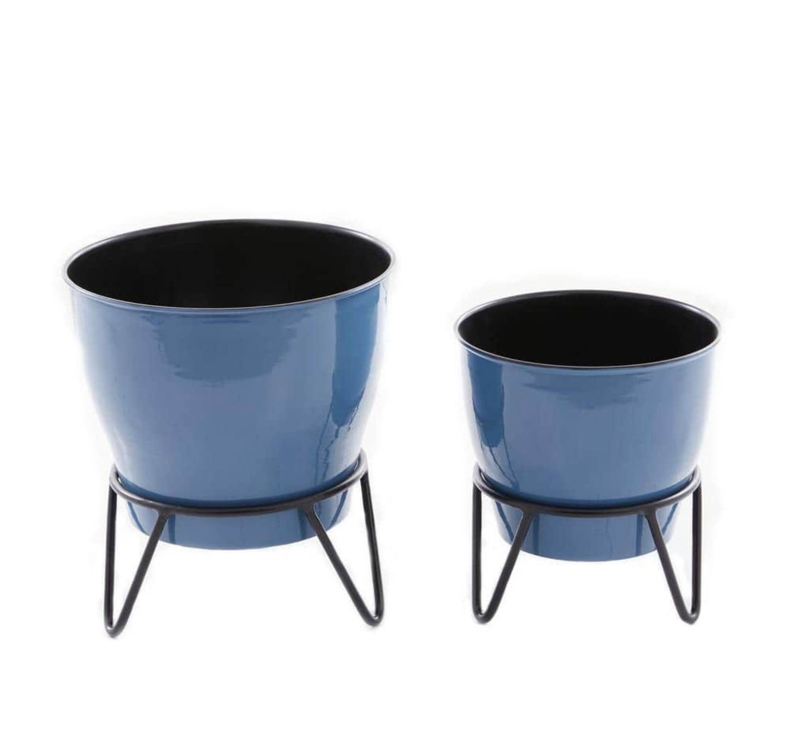 10 in. x 11 in. Blue Metal Modern Planter (Pack of 8) 