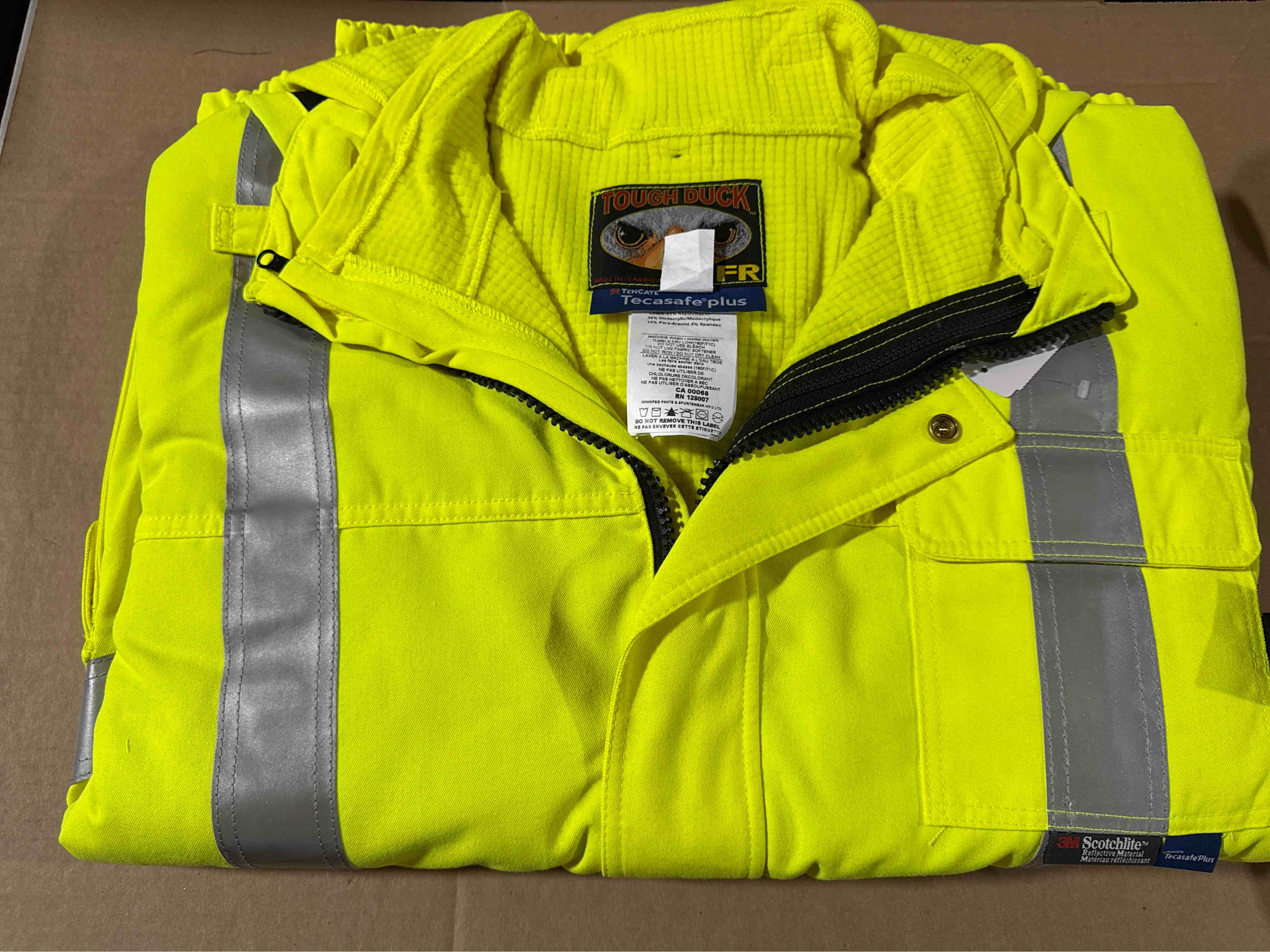 tough duck tecasafe plus Hi-Vis reflective x back safety coat yellow size 5X 