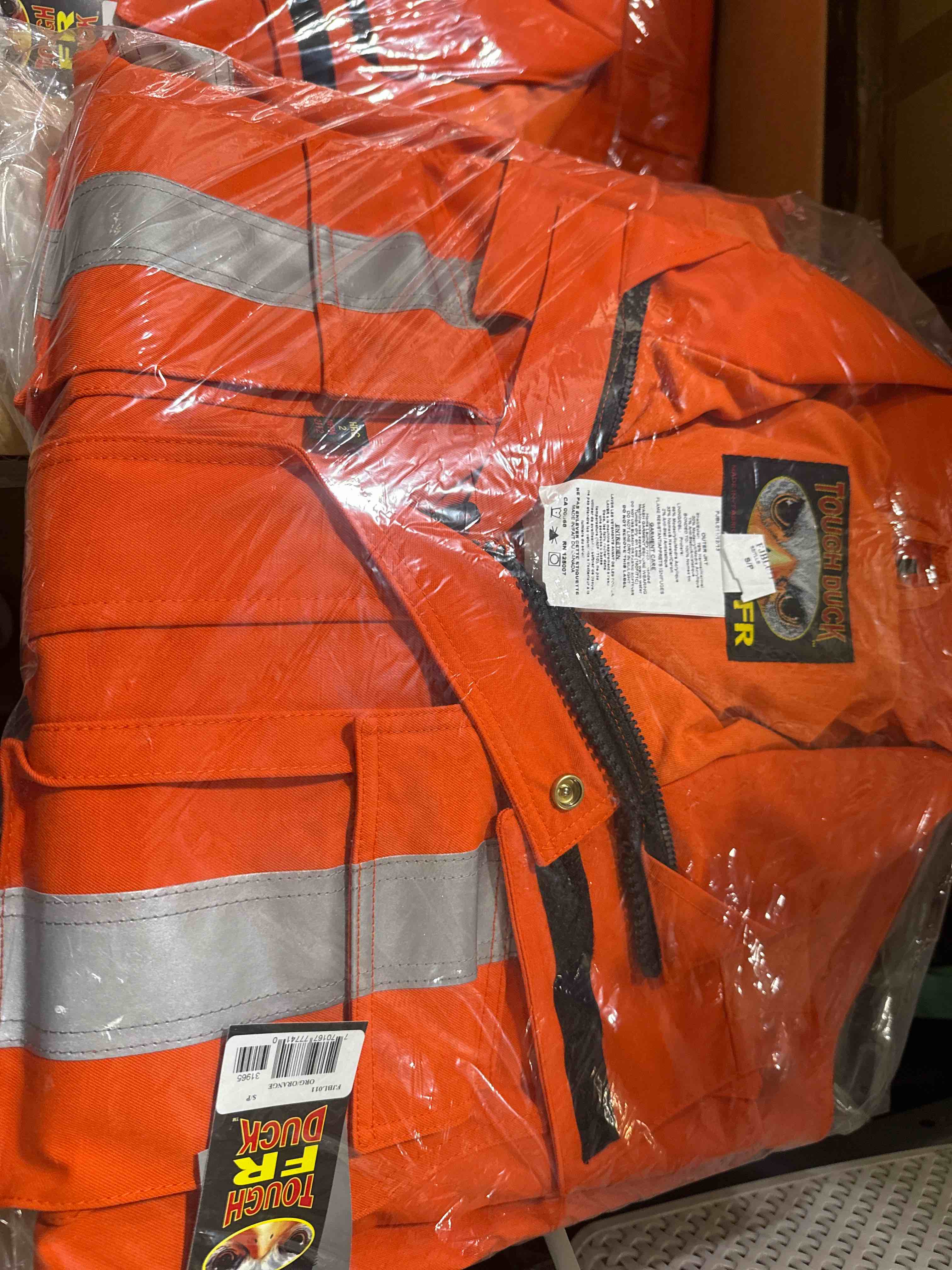 Condition photo showing Brand New for tough duck fr s/p fjbl011high vis work jacket 