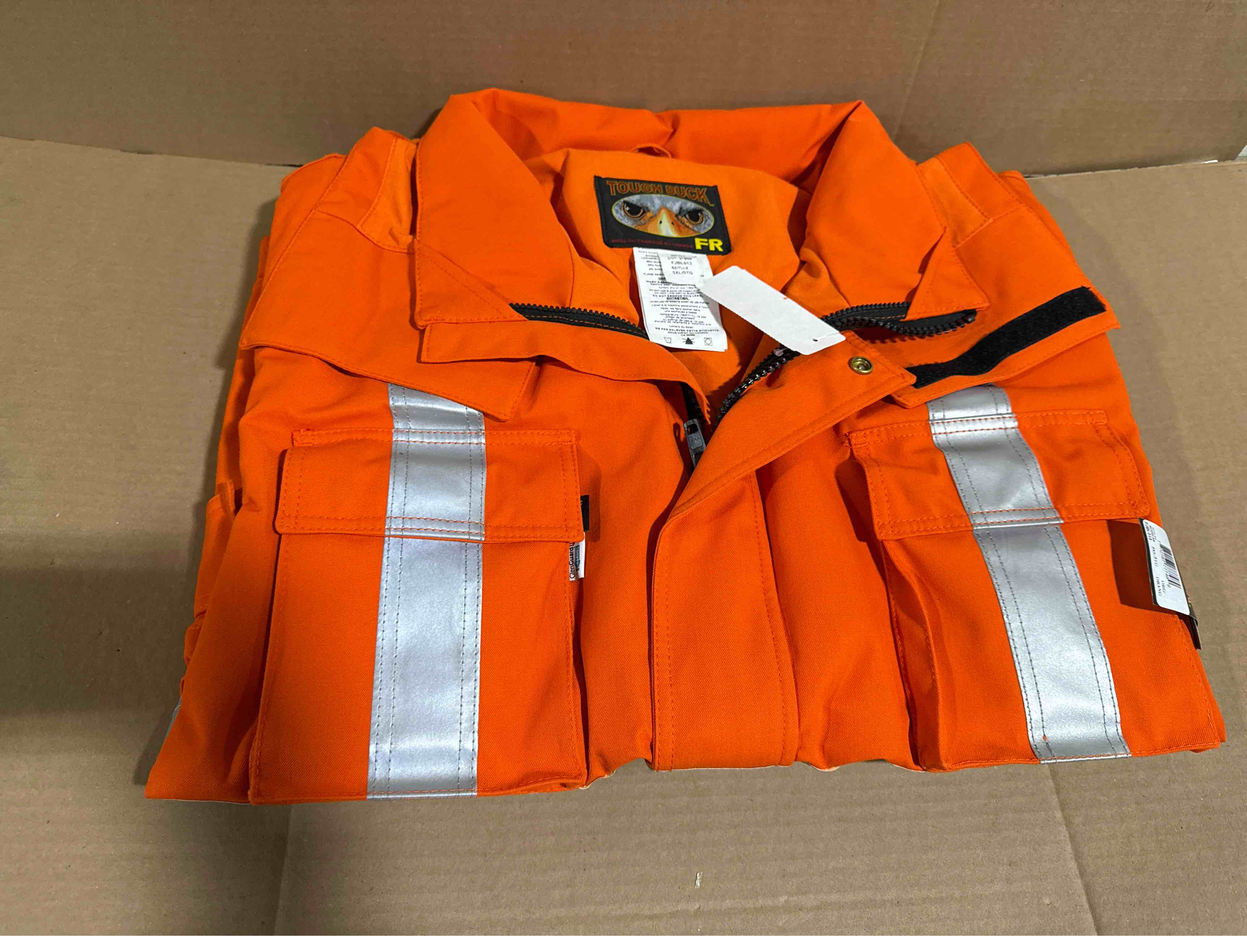 Condition photo showing New/Like New for tough duck men’s Insulated Flex X - Back Safety Jacket size 5X