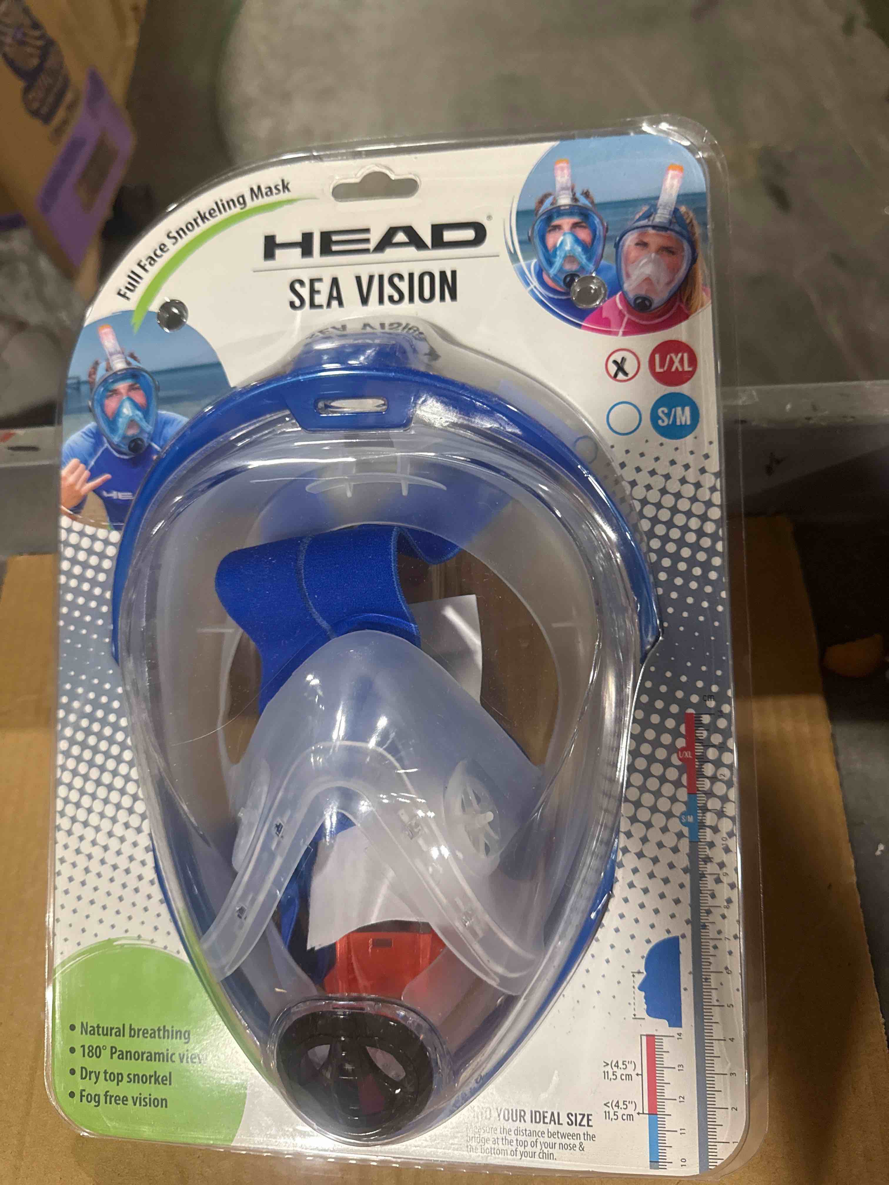 Condition photo showing New/Like New for head seavision dry full face snorkeling mask l/xl blue