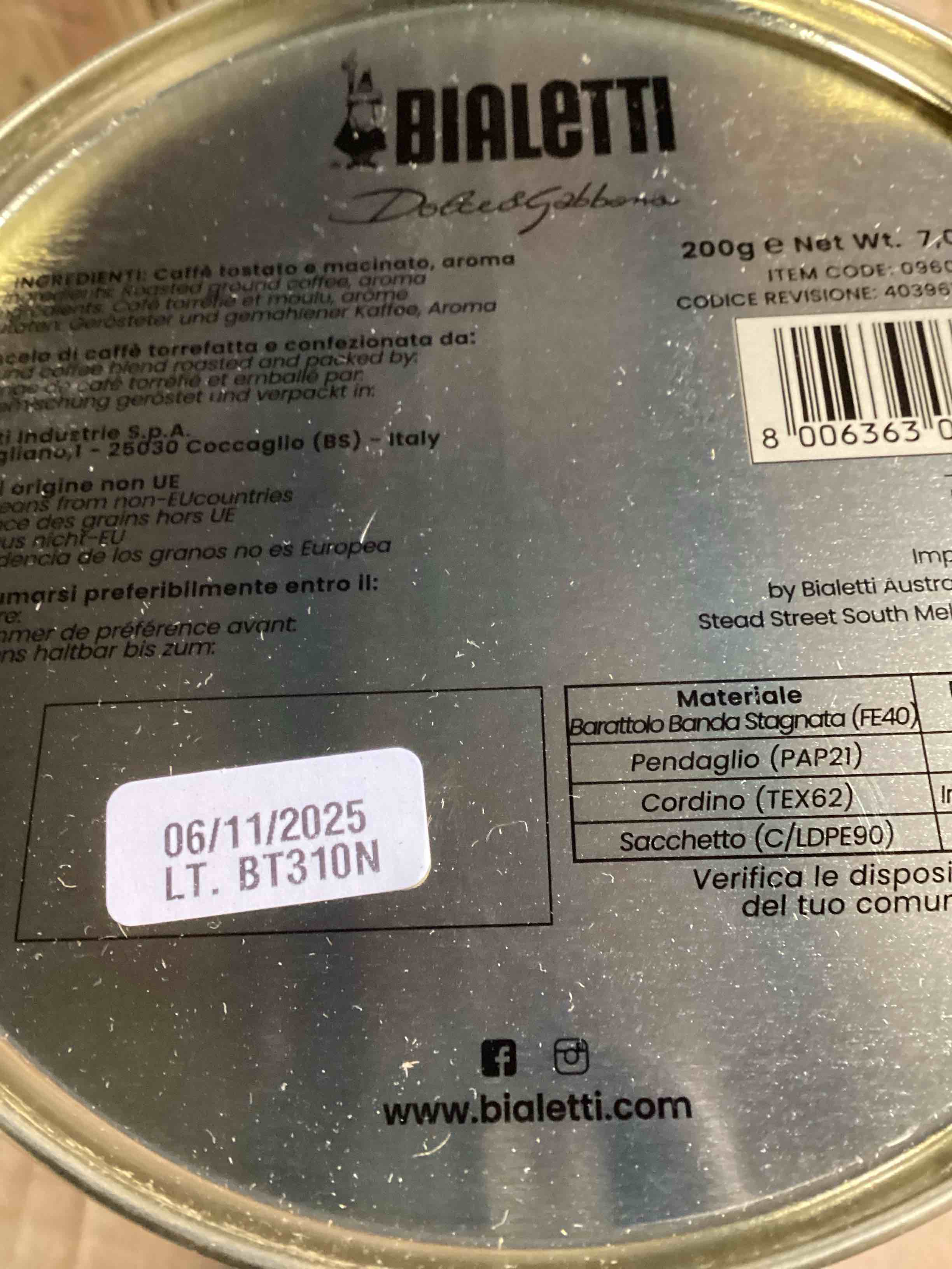 Condition photo showing New/Like New for Bialette Perfetto Moka Irresistibile Coffee Tin