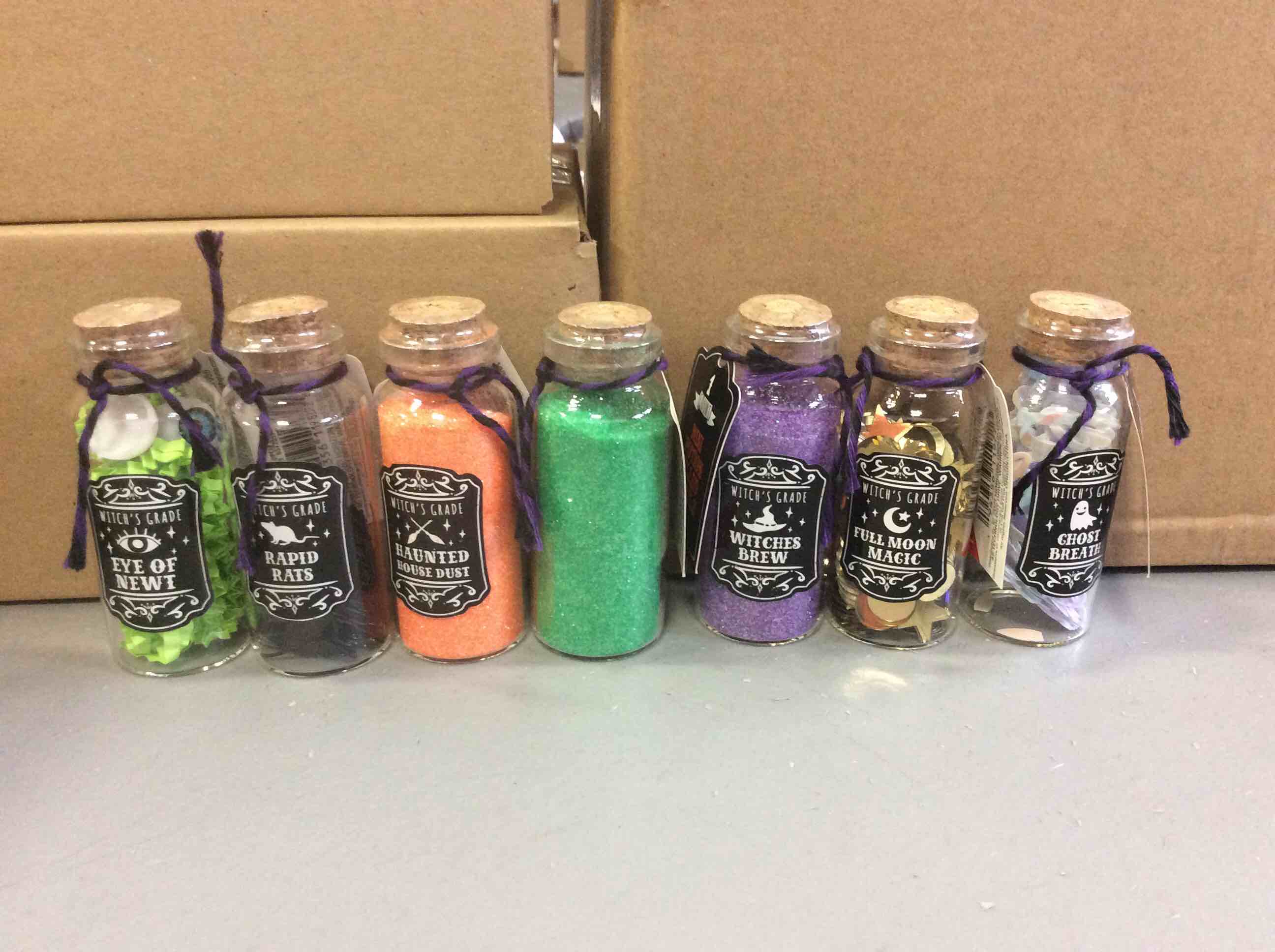 assorted mini potion filled bottle 