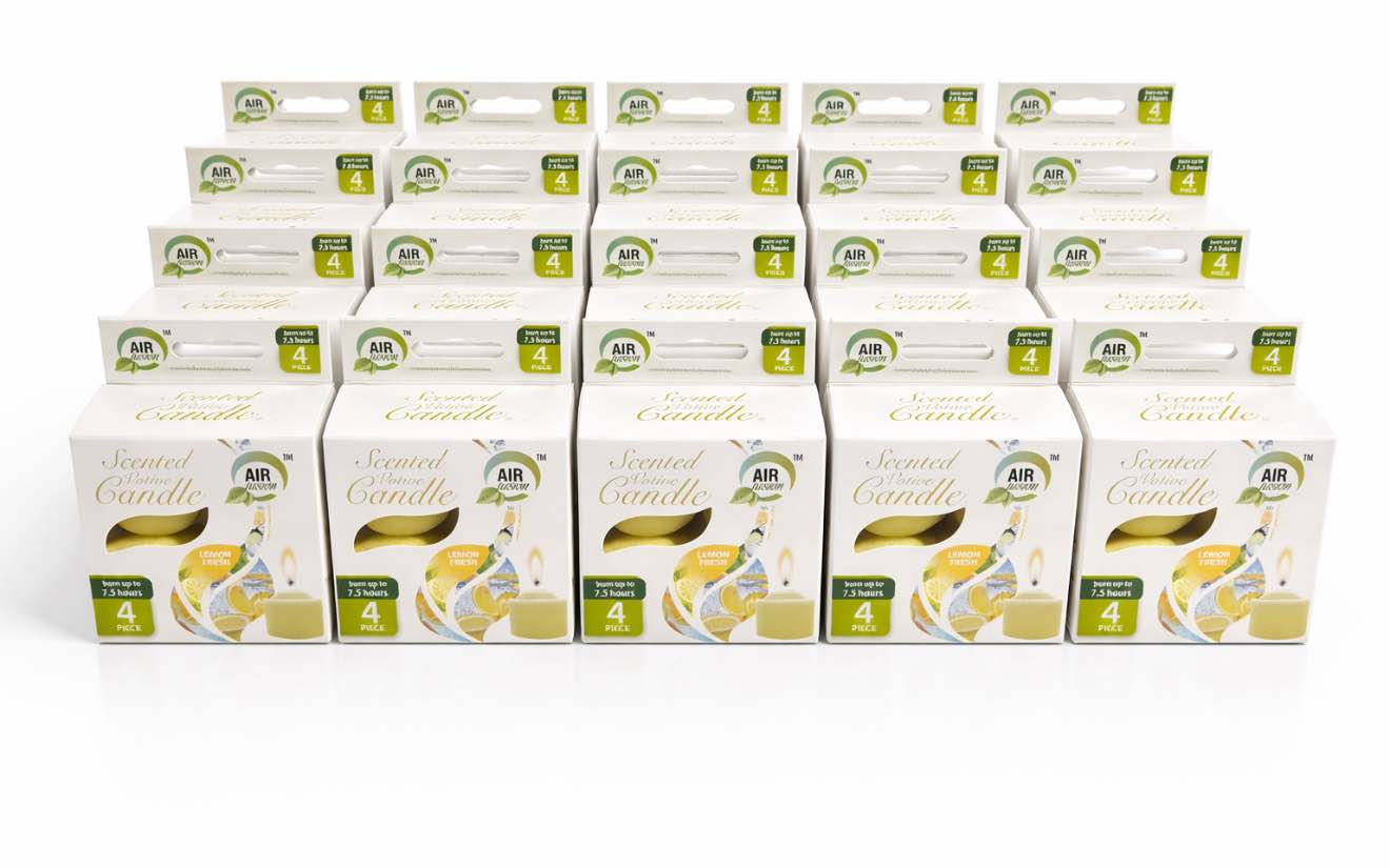 Case of 24 Lemon Fresh Scented Votive Tealight Candle - Yellow, Pack of 4 