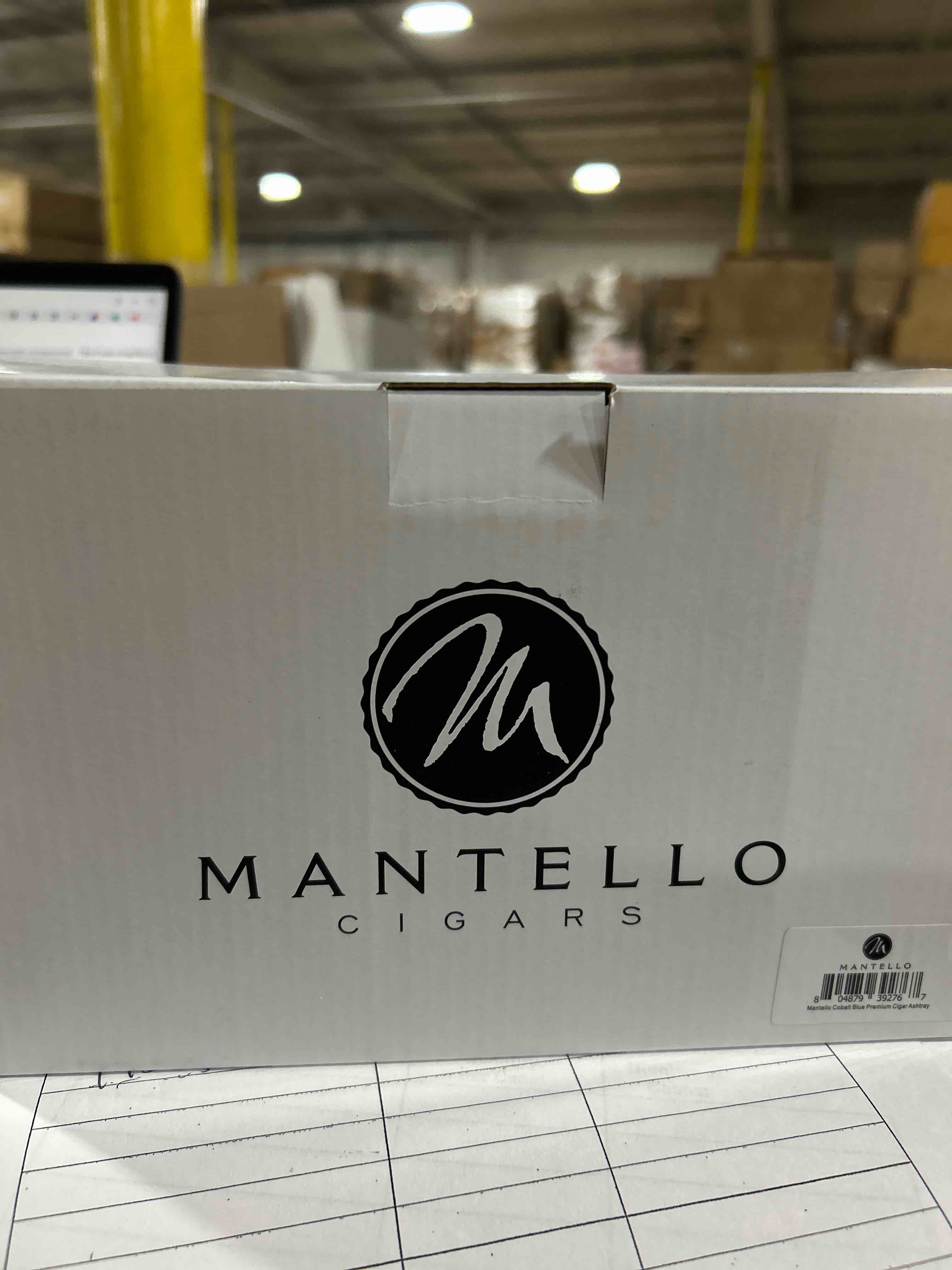 Condition photo showing Brand New for mantello cigars cobalt blue ceramic cigar ashtray for patio/outdoor use