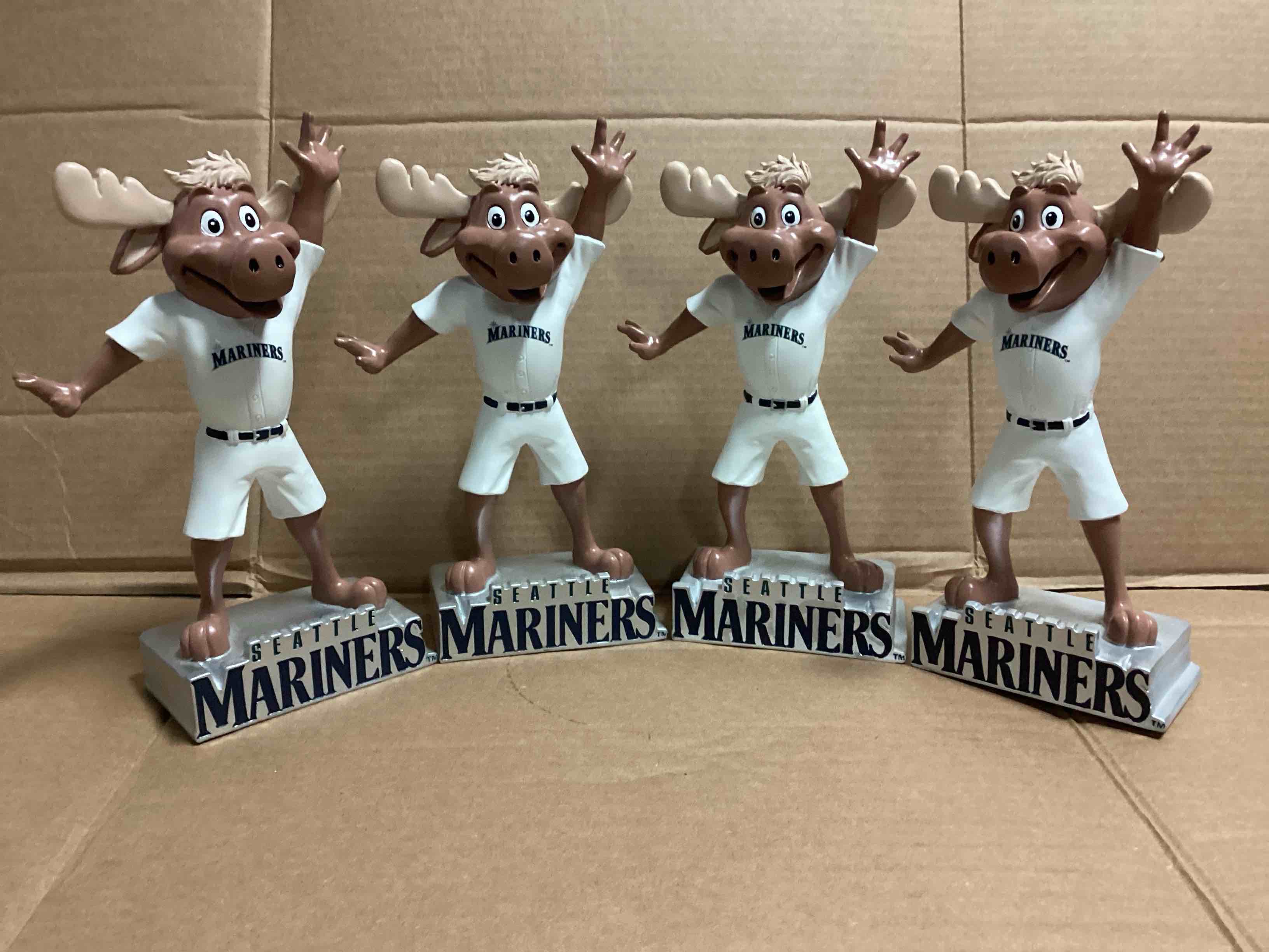 Case of 4 Seattle Mariners 12in Mascot Statue
