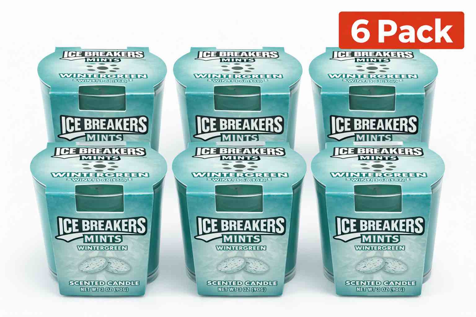 Pack of 6 Ice Breakers Mints Scented Candle