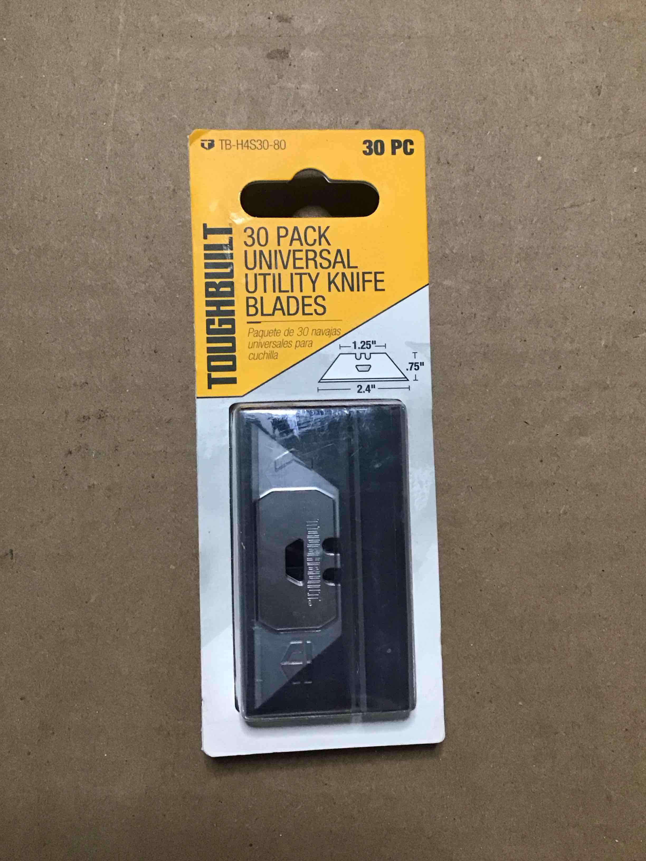 Condition photo showing Brand New for toughbuilt - 30 pack utility knife blades - (tb-h4s30-80)