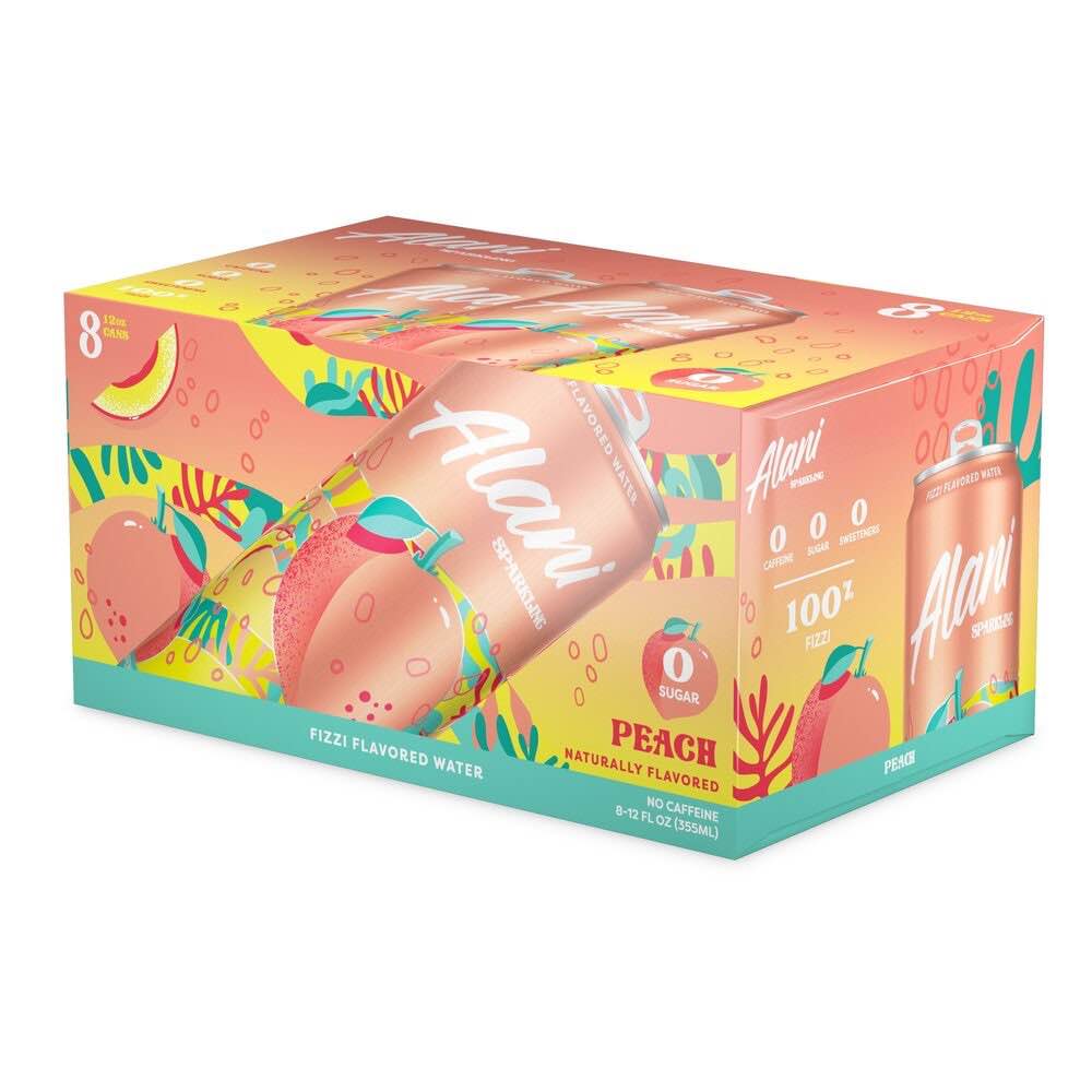 Alani Nu Peach Flavored Sparkling Water 8 Pack
