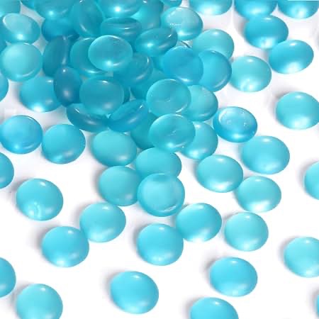 Koltose frosted Caribbean blue flat decorative marbles.