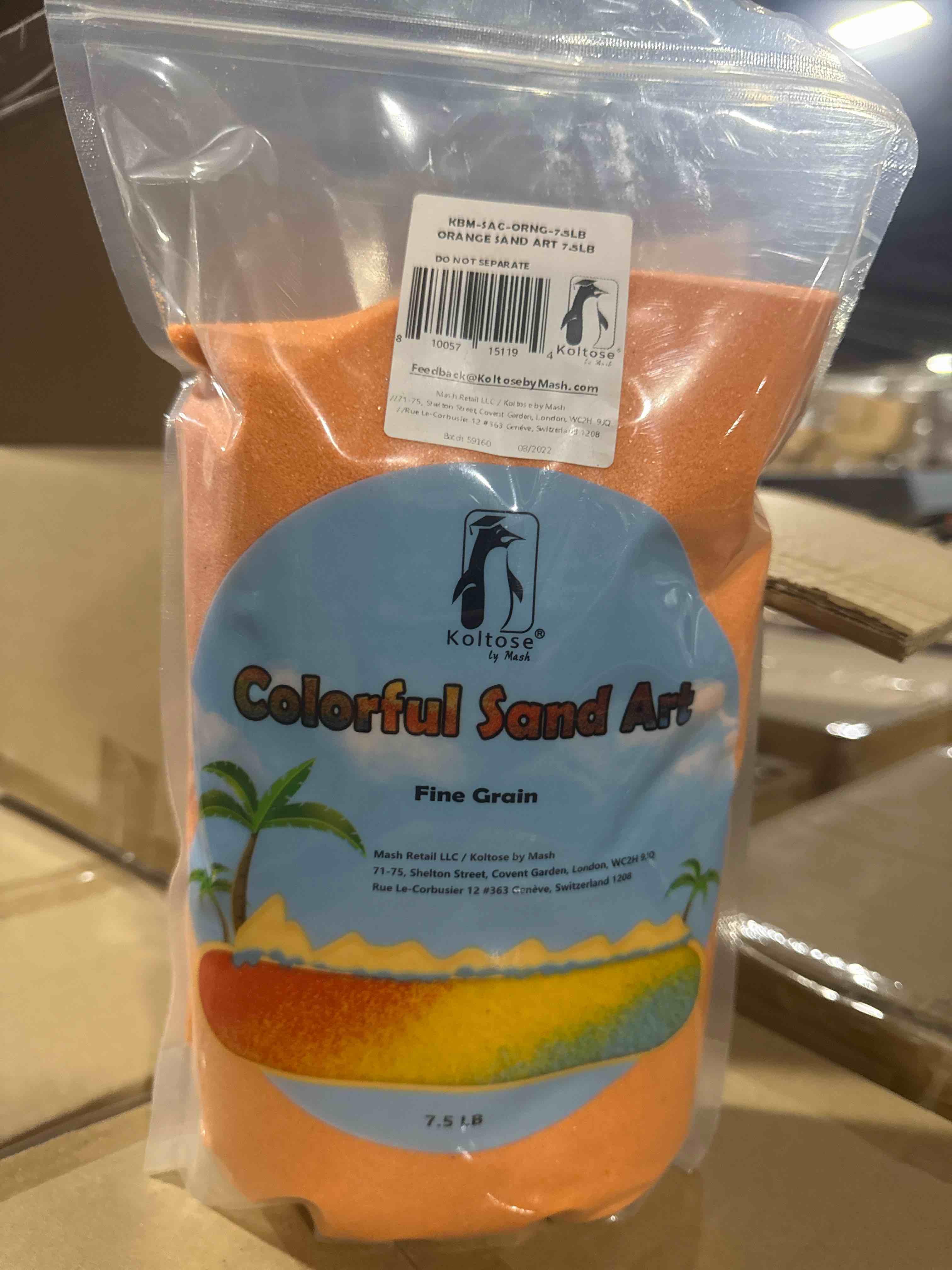 Condition photo showing New/Like New for koltose by mash colorful sand art fine grain 7.5 oz orange