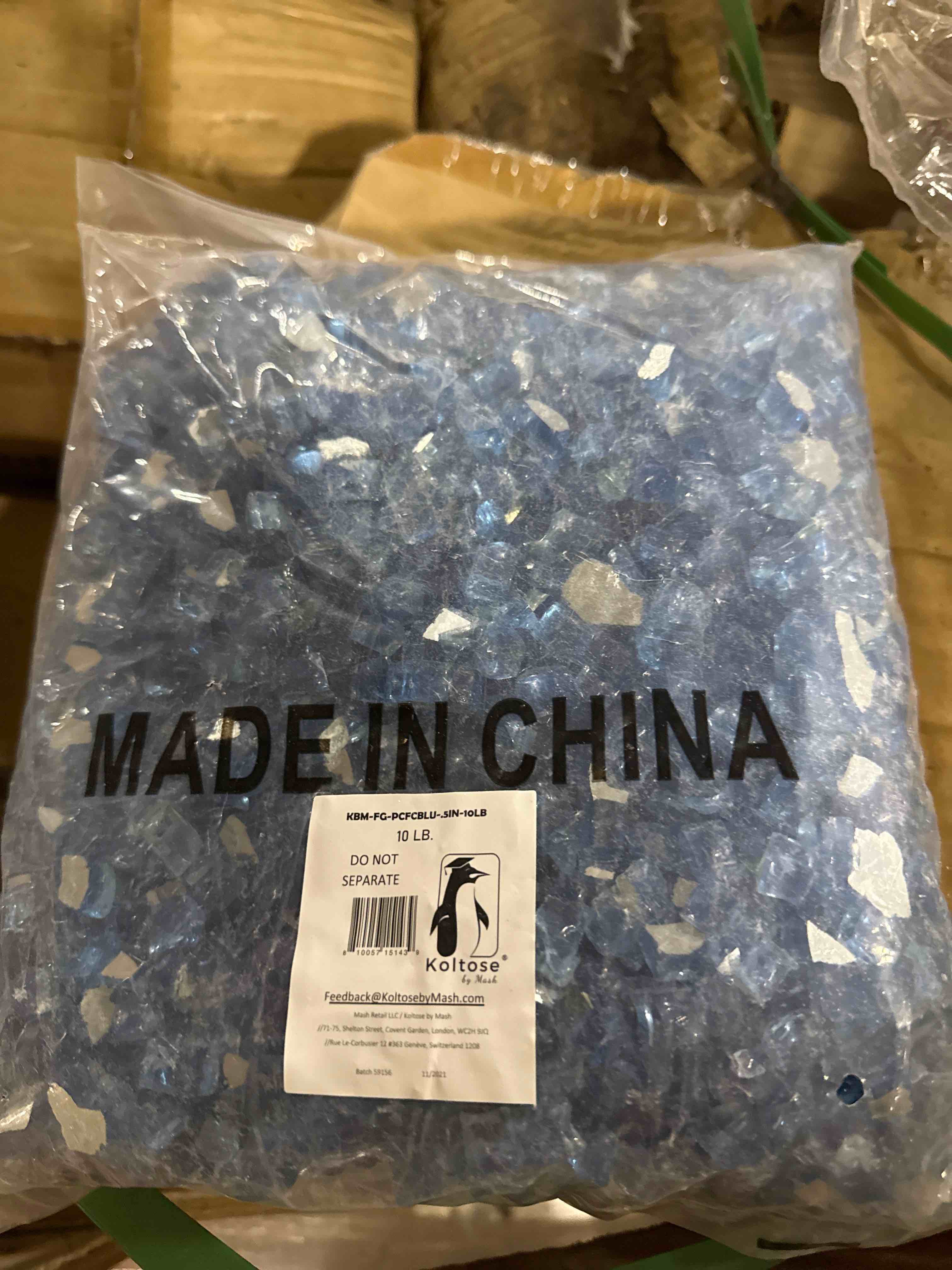 Condition photo showing New/Like New for koltose by mash pacific blue fire glass 10 lb 