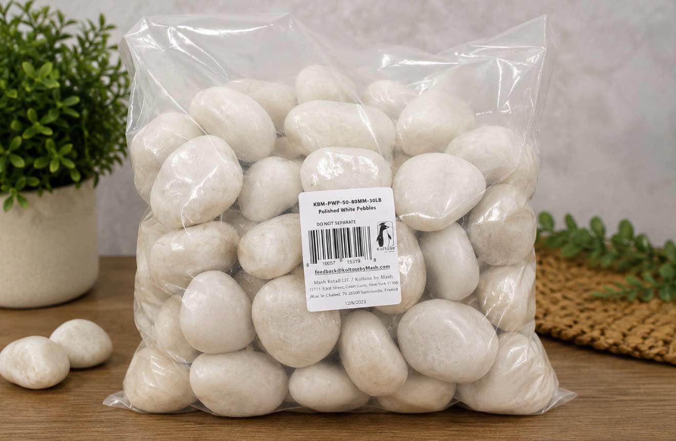 Polished White Pebbles 30lb 
