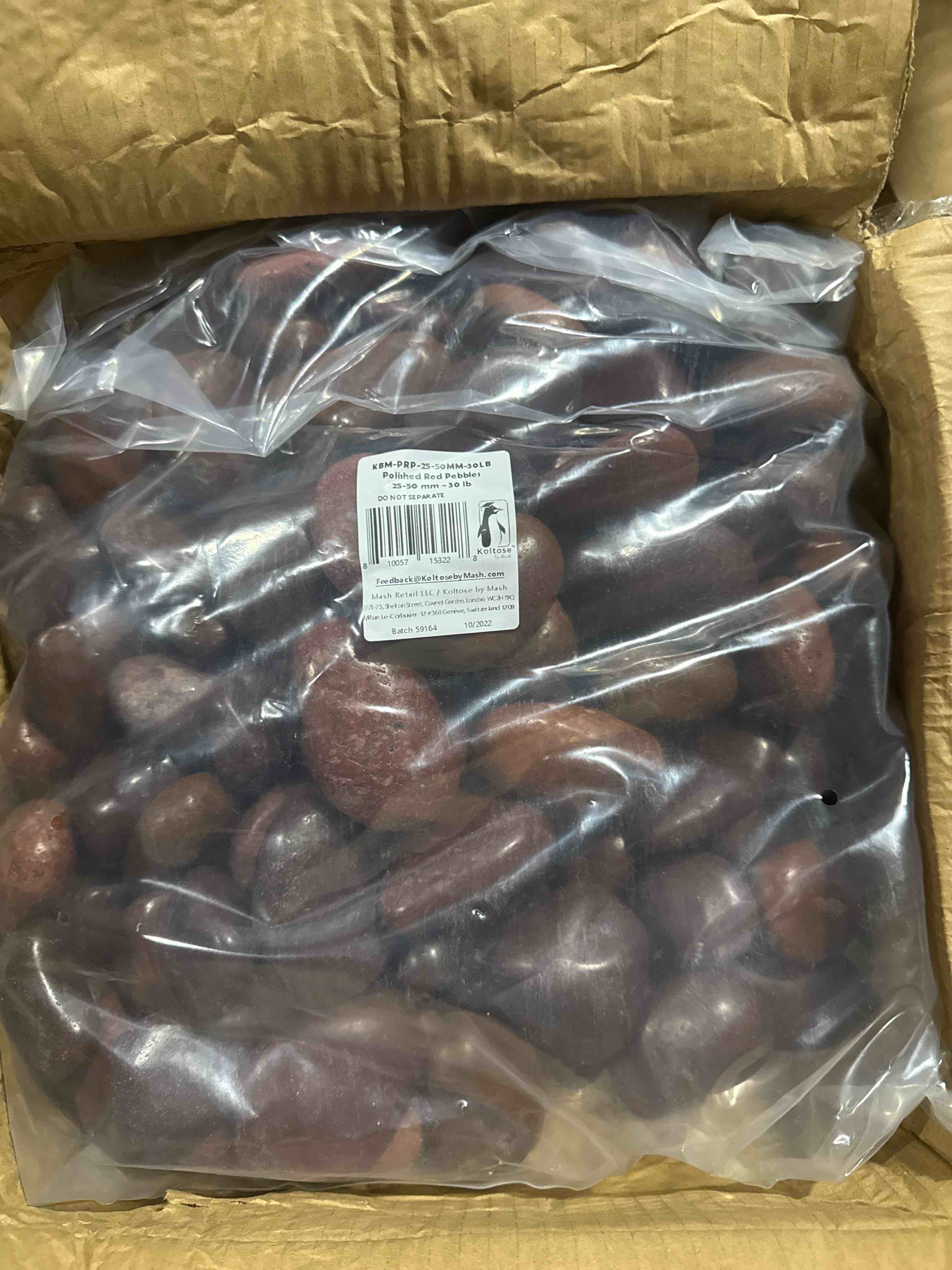 Condition photo showing New/Like New for koltose by mash polished red pebbles 25-30mm 30 lb