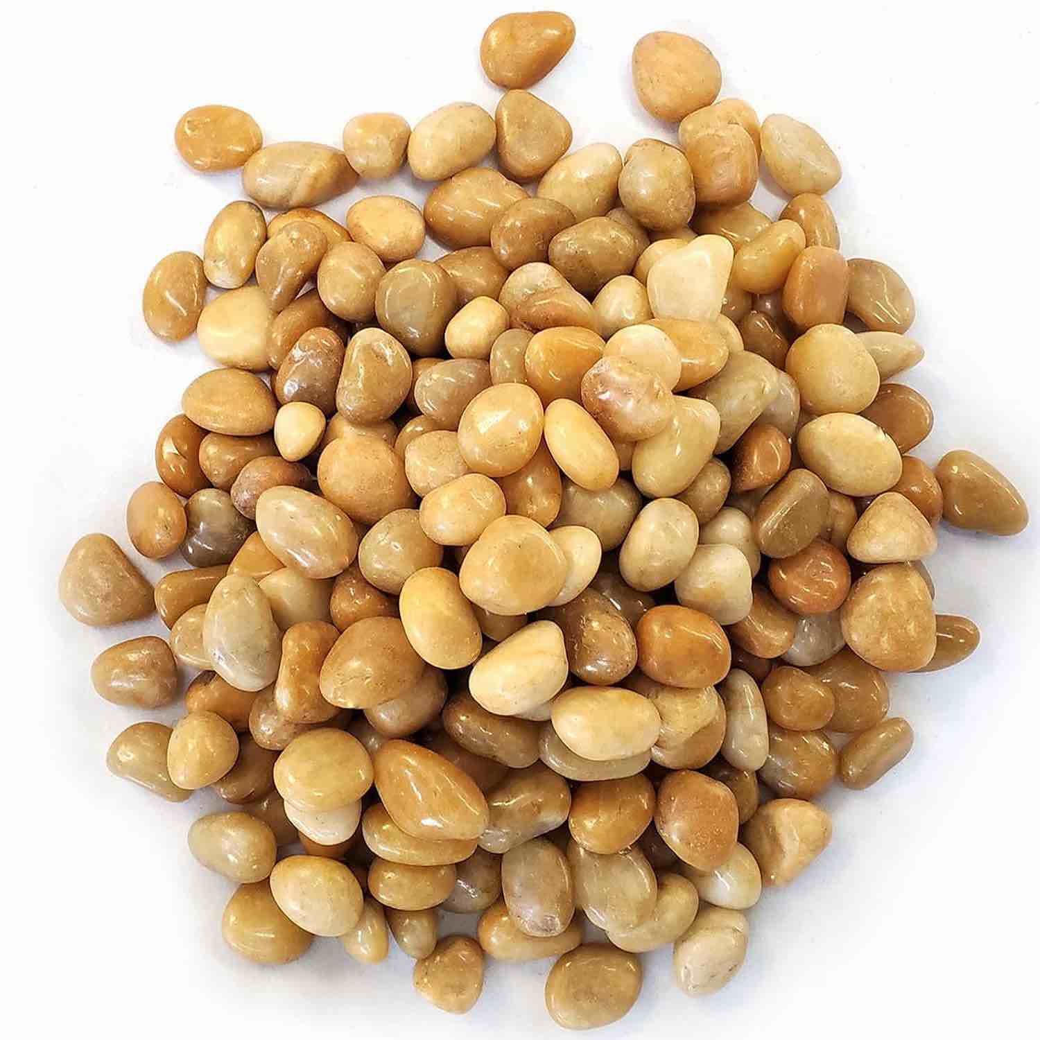 Koltose by Mash - Polished Yellow Pebbles, .5”-1” inch Natural Decorative Stones, 10 lbs