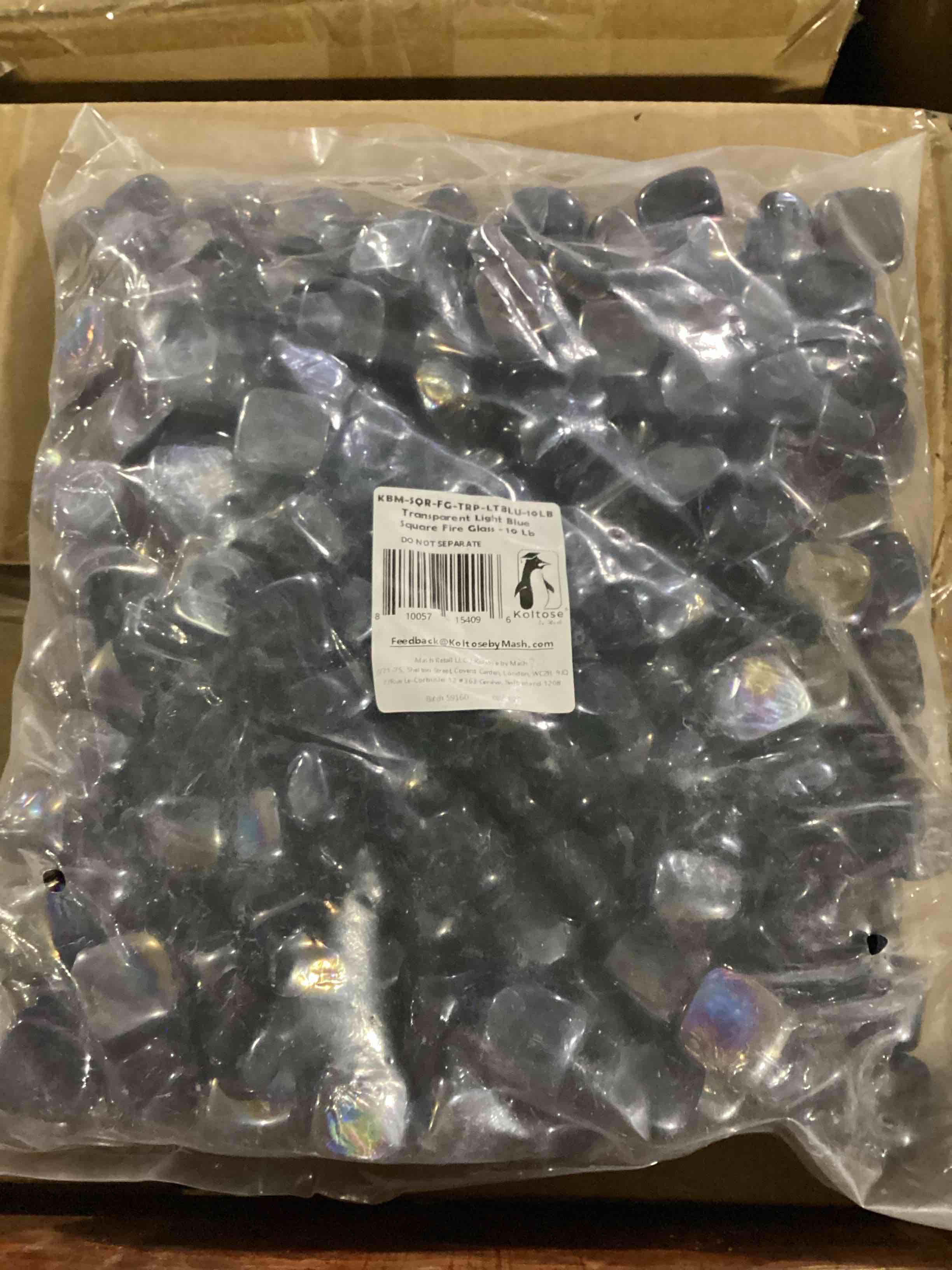 Condition photo showing New/Like New for koltose by mash 10lb transparent blue square fire glass