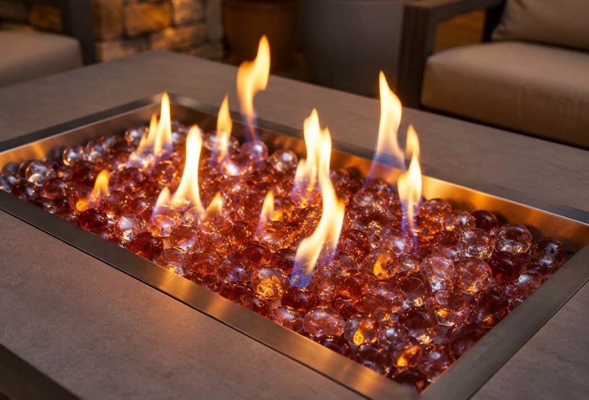 Transparent Brown Diamond Fire Glass 10Lb  