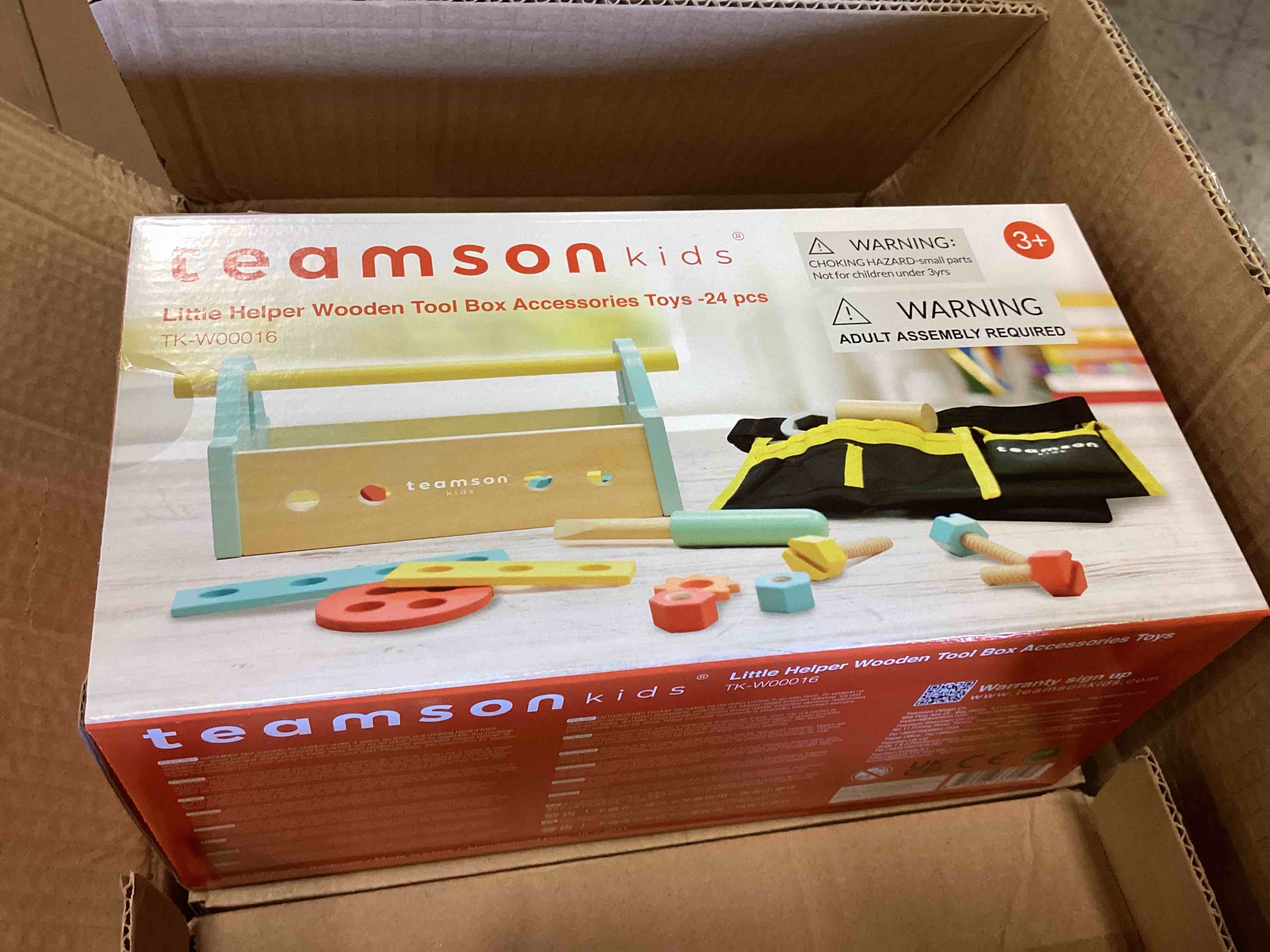 Teamson Kids Little Helper Wooden Tool Box  Tool Belt and Accessories  Multicolor