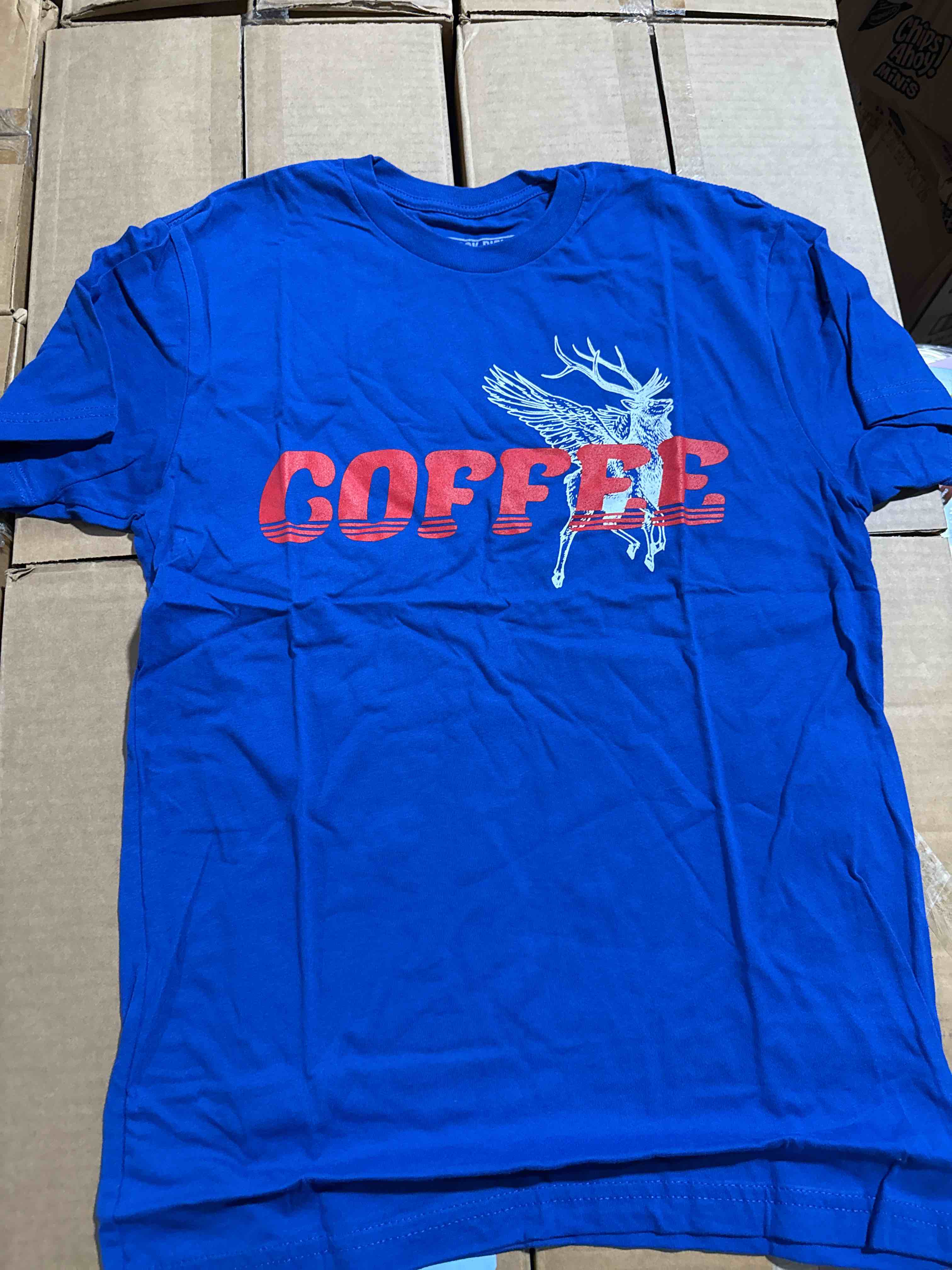 Condition photo showing Brand New for size small black rifle, coffee company t-shirt