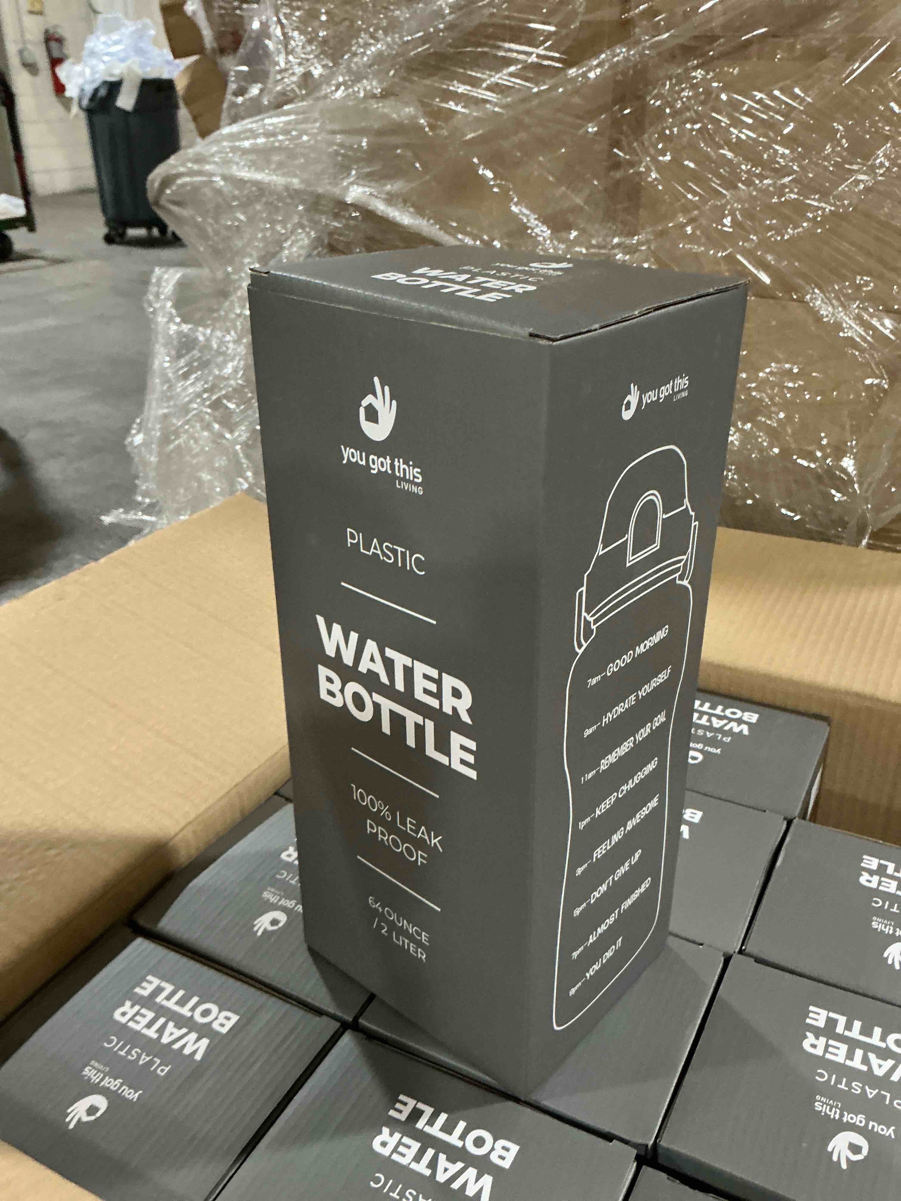 Motivational Water Bottle with Time Marker,Half Gallon Water bottle with Straw 64 oz/2.2L Gym Water Bottle, Achieve All-Day Hydration SpillProof, BPA FREE