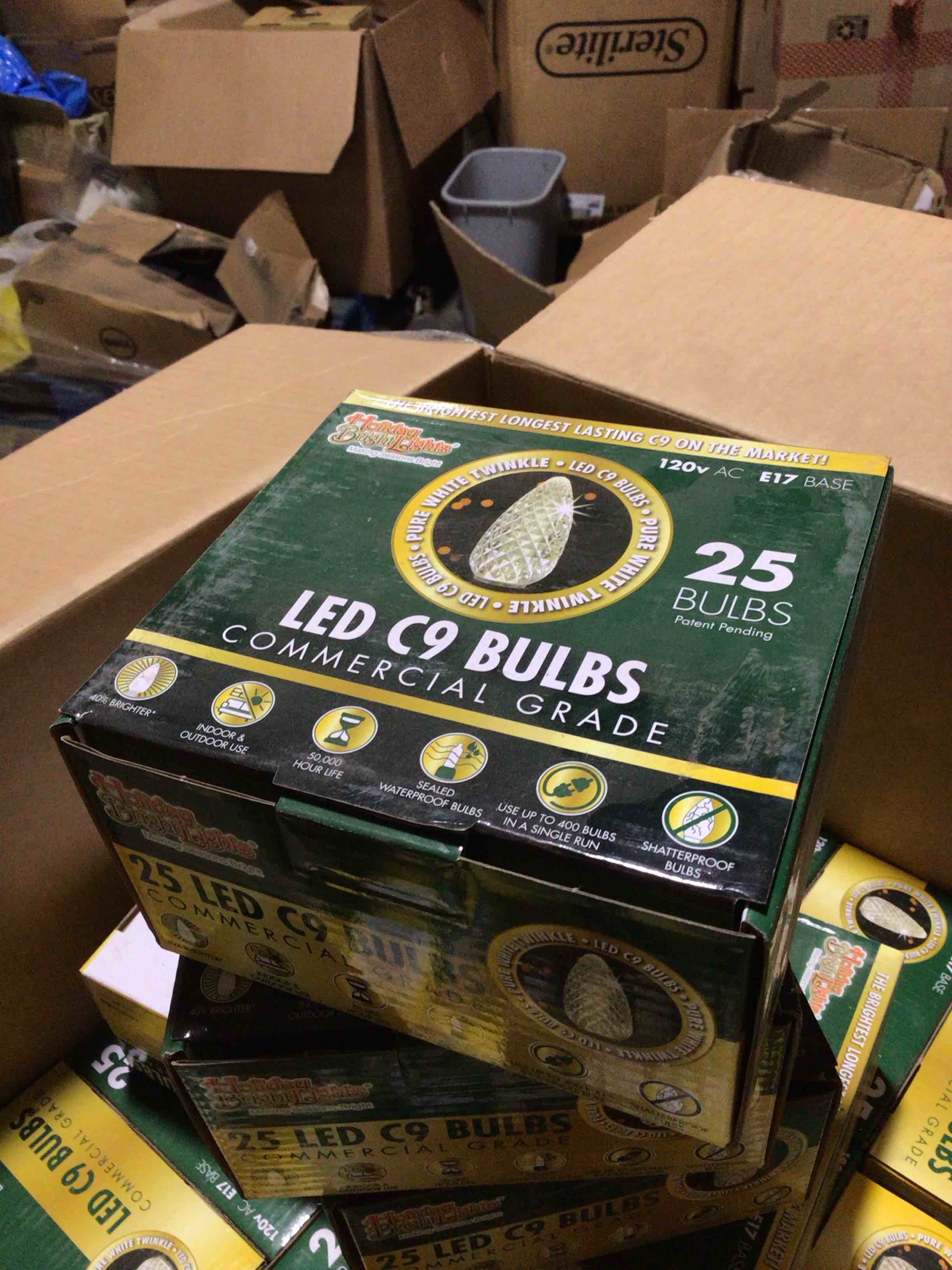 Holiday Bright Lights LED C9 Pure White 25 ct Replacement Christmas Light Bulbs