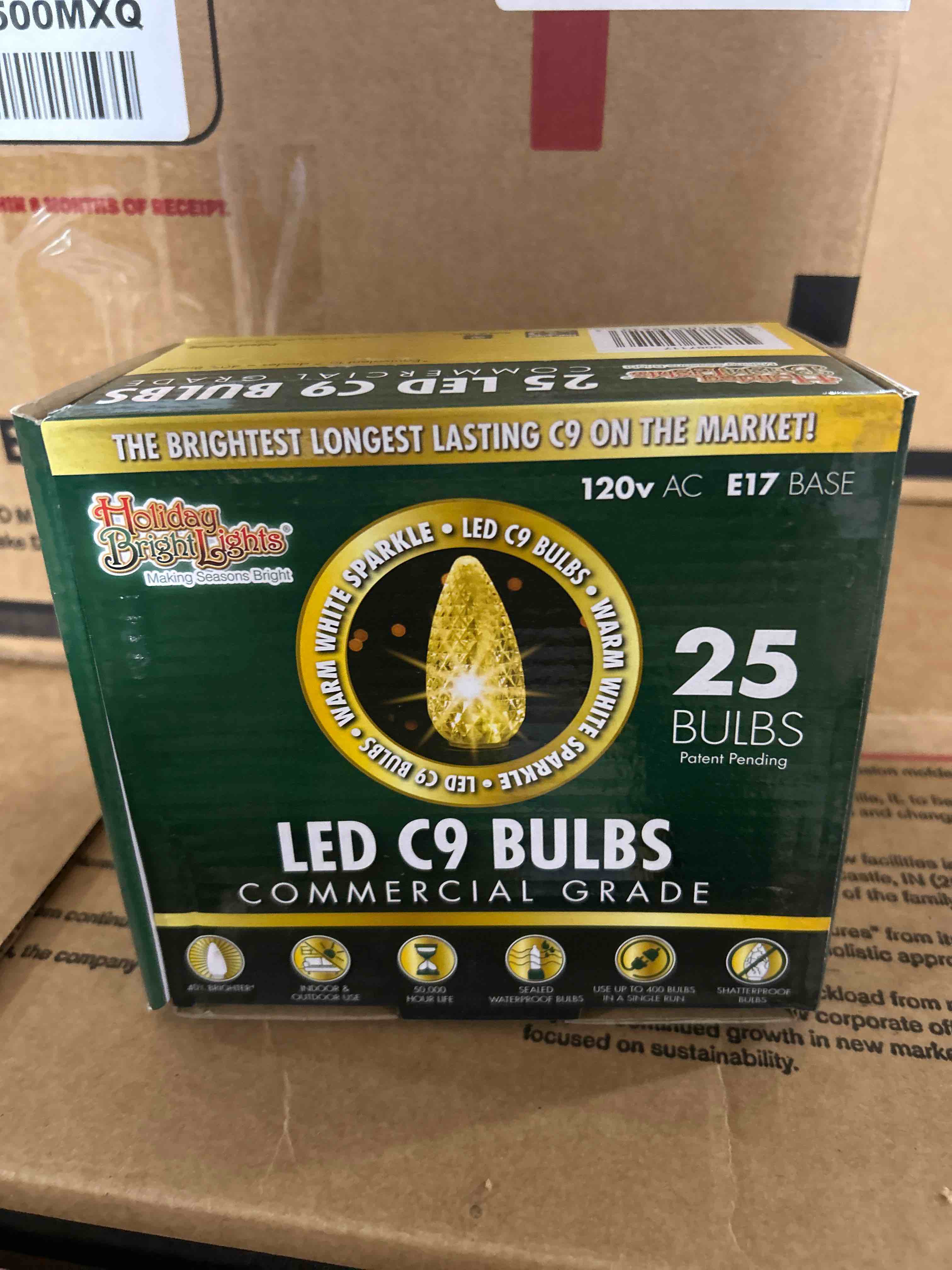 Holiday Bright Lights LED C9 Warm White 25 ct Replacement Christmas Light Bulbs