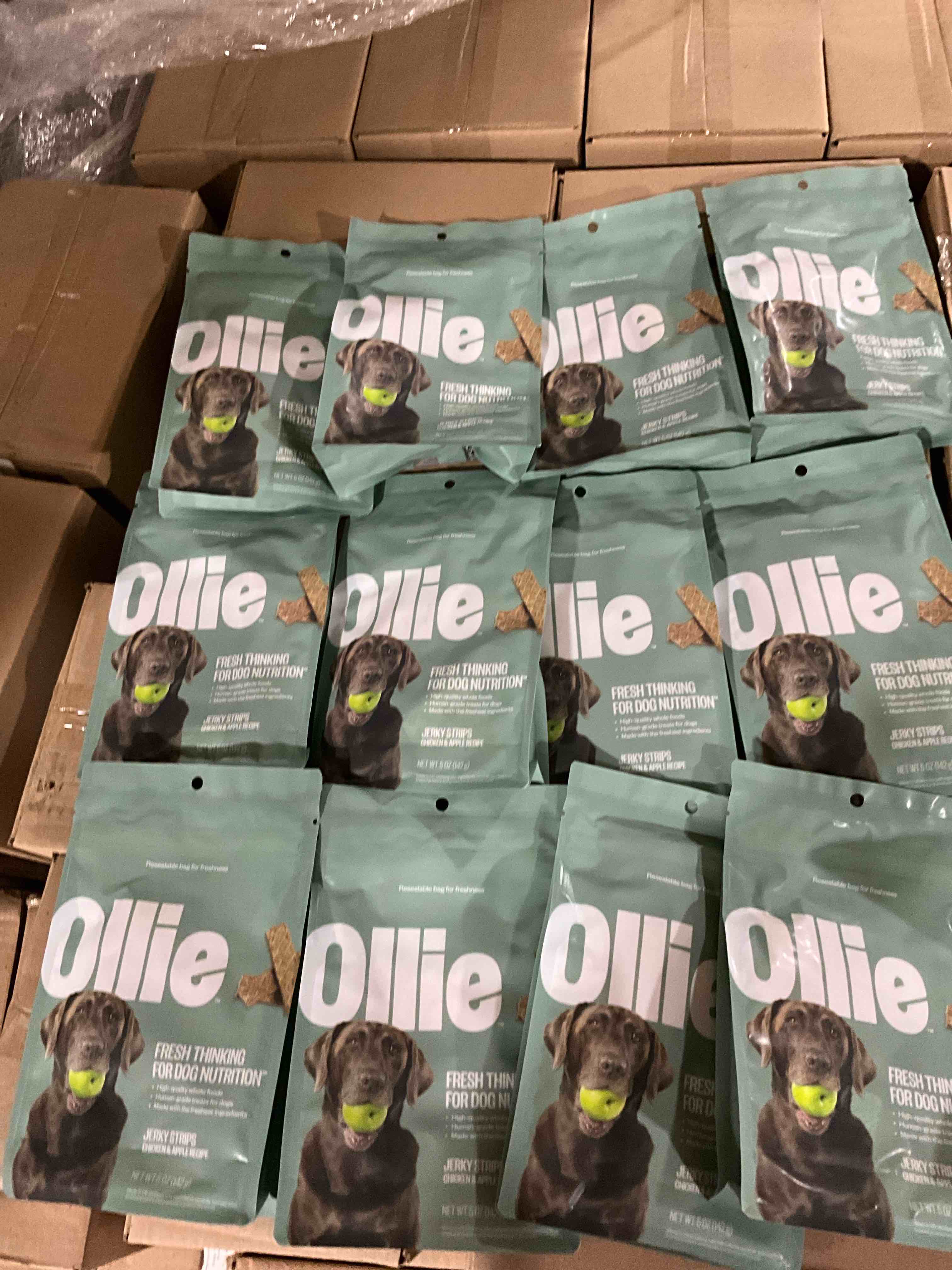 CASE OF 12 Ollie Chicken and Apple Jerky Dog Treats, 5 oz , All Natural, Healthy Snacks, Made with Real Meat, Human Grade, for Dogs
