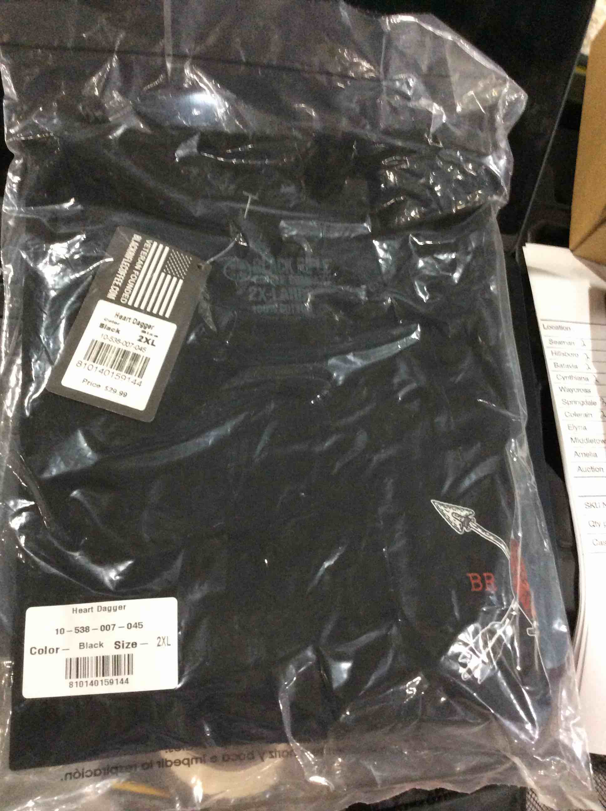 Condition photo showing Brand New for 2xl heart dagger black rifle coffee company t-shirt