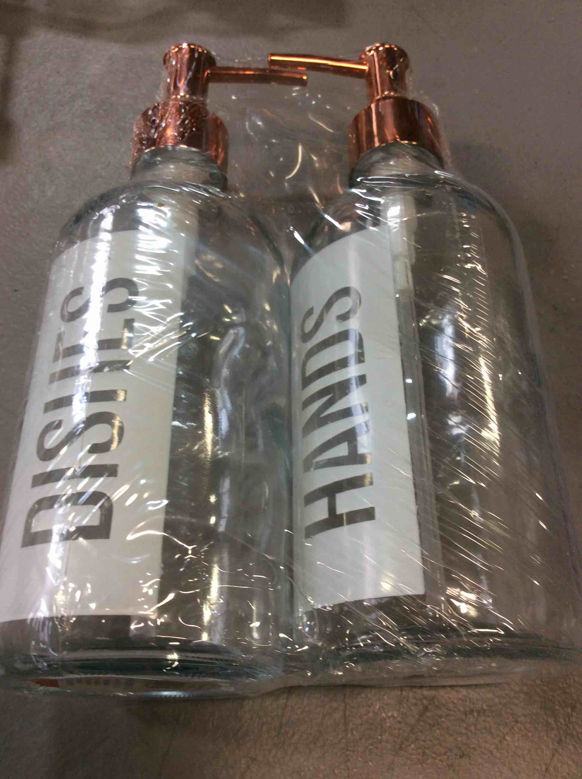 2pk clear glass soap dispenser