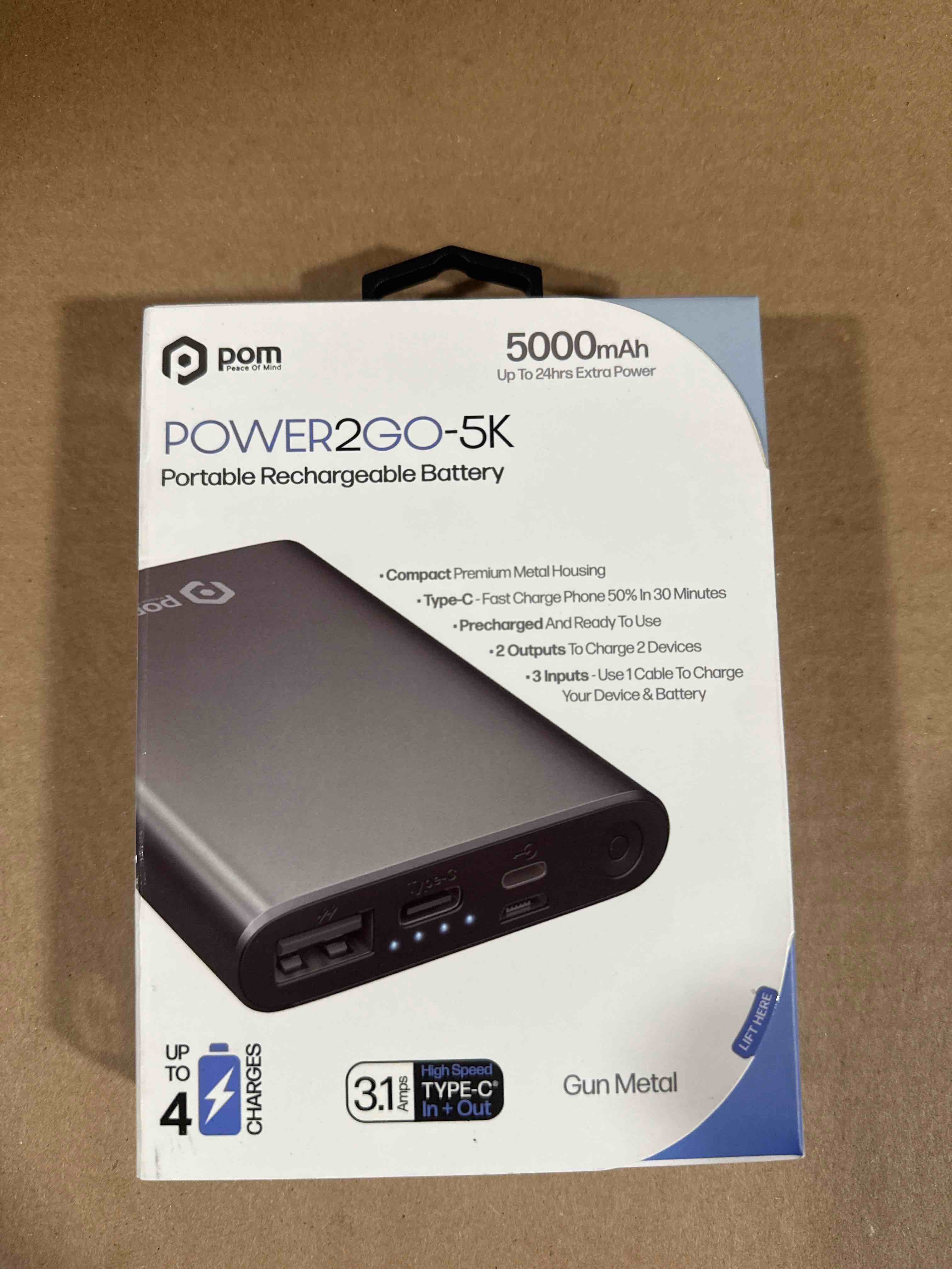 POM power2go 5k 5000mah type C power bank