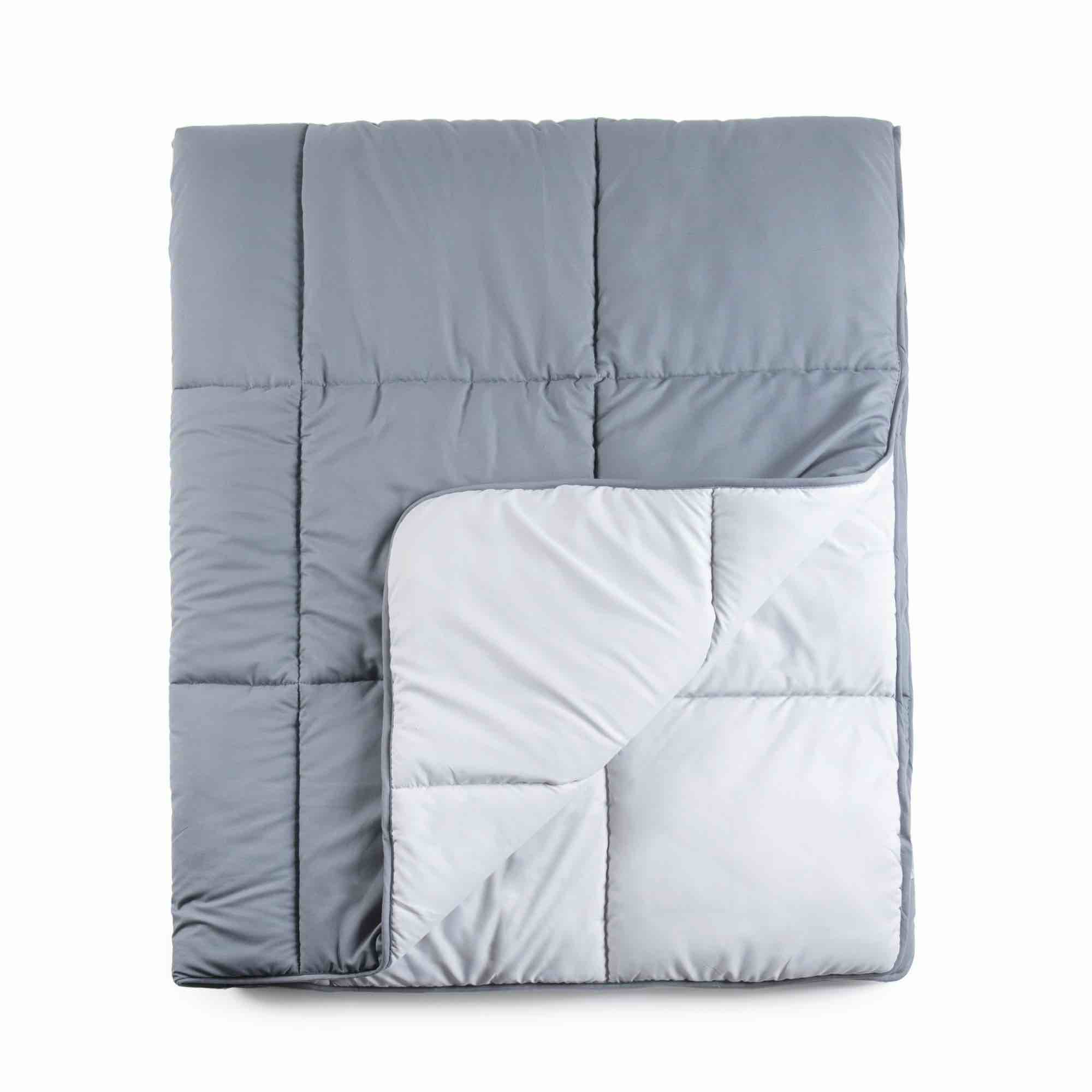 Tadpoles Box Quilted Comforer  Twin Size  Grey