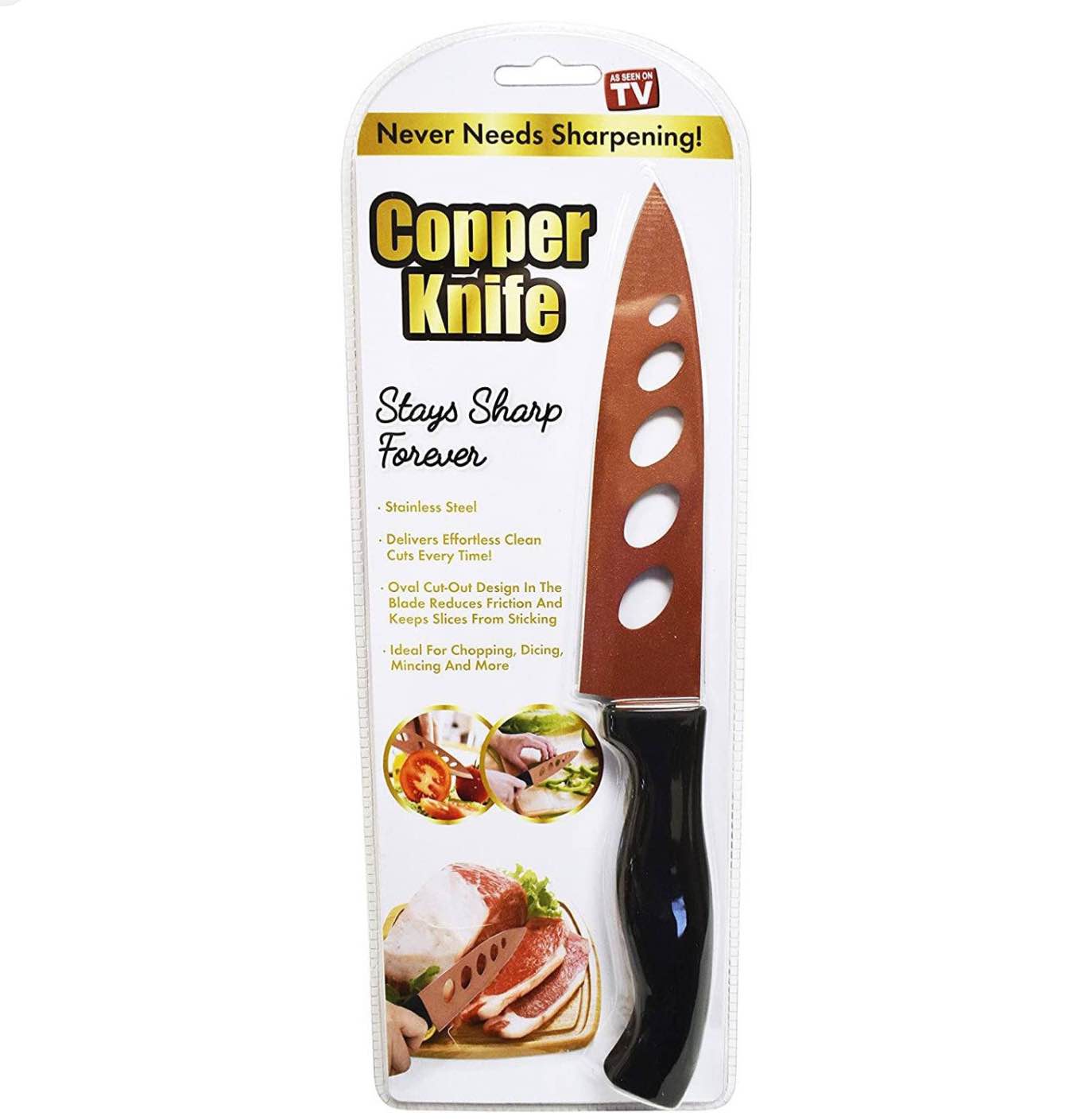 Forever Knife - Razor Sharp, Non-Stick, Laser Cut Forged Stainless Steel Knife - Great For Cheese, Potato and Tomatos - Never Needs Sharpening!