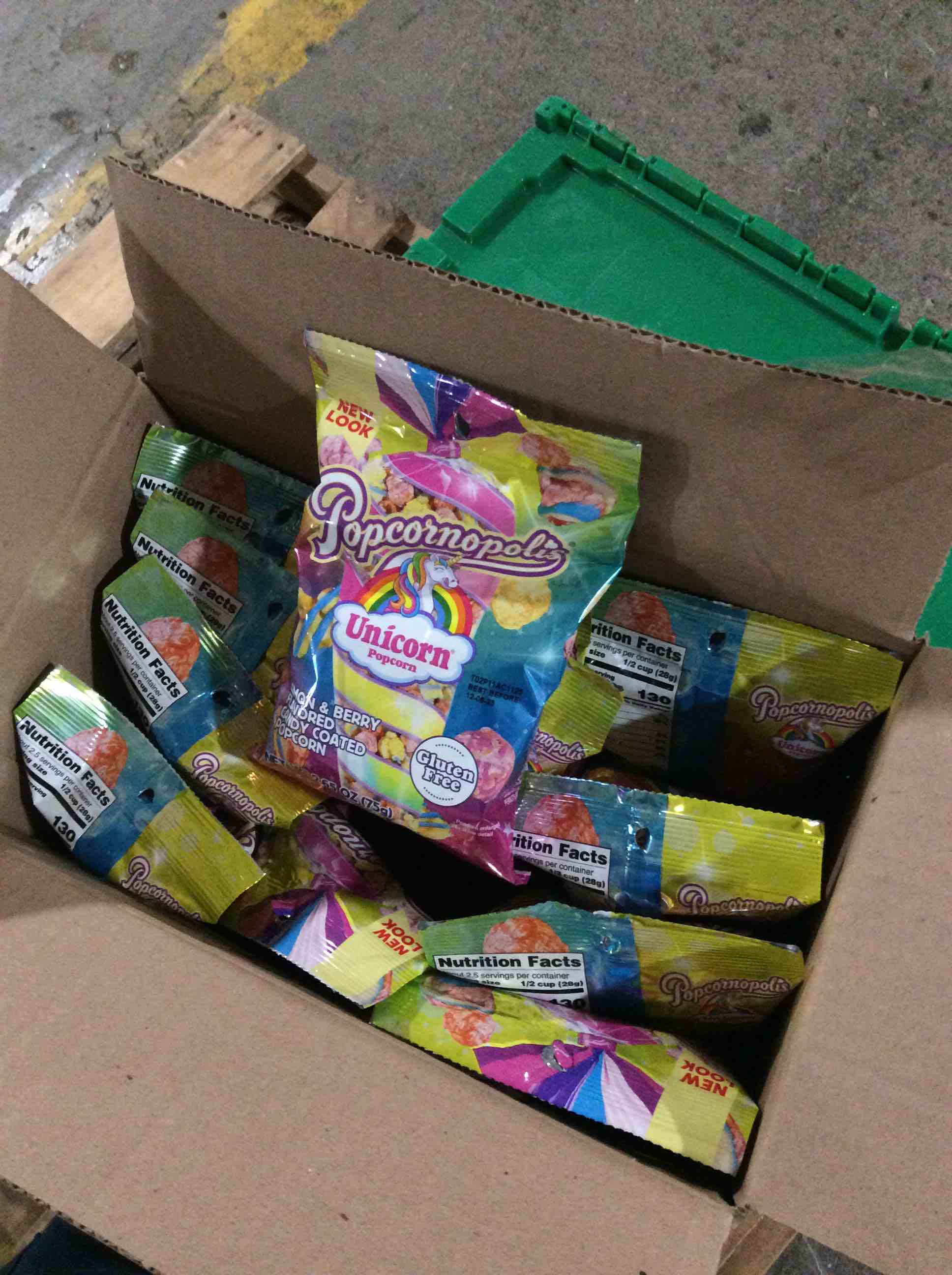 Case of 15 2.65 ounce bags unicorn popcorn Best By 12/25